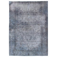 Vintage Indian Amritsar Rug in Gray Tones and Brown Highlights by Keivan Woven A