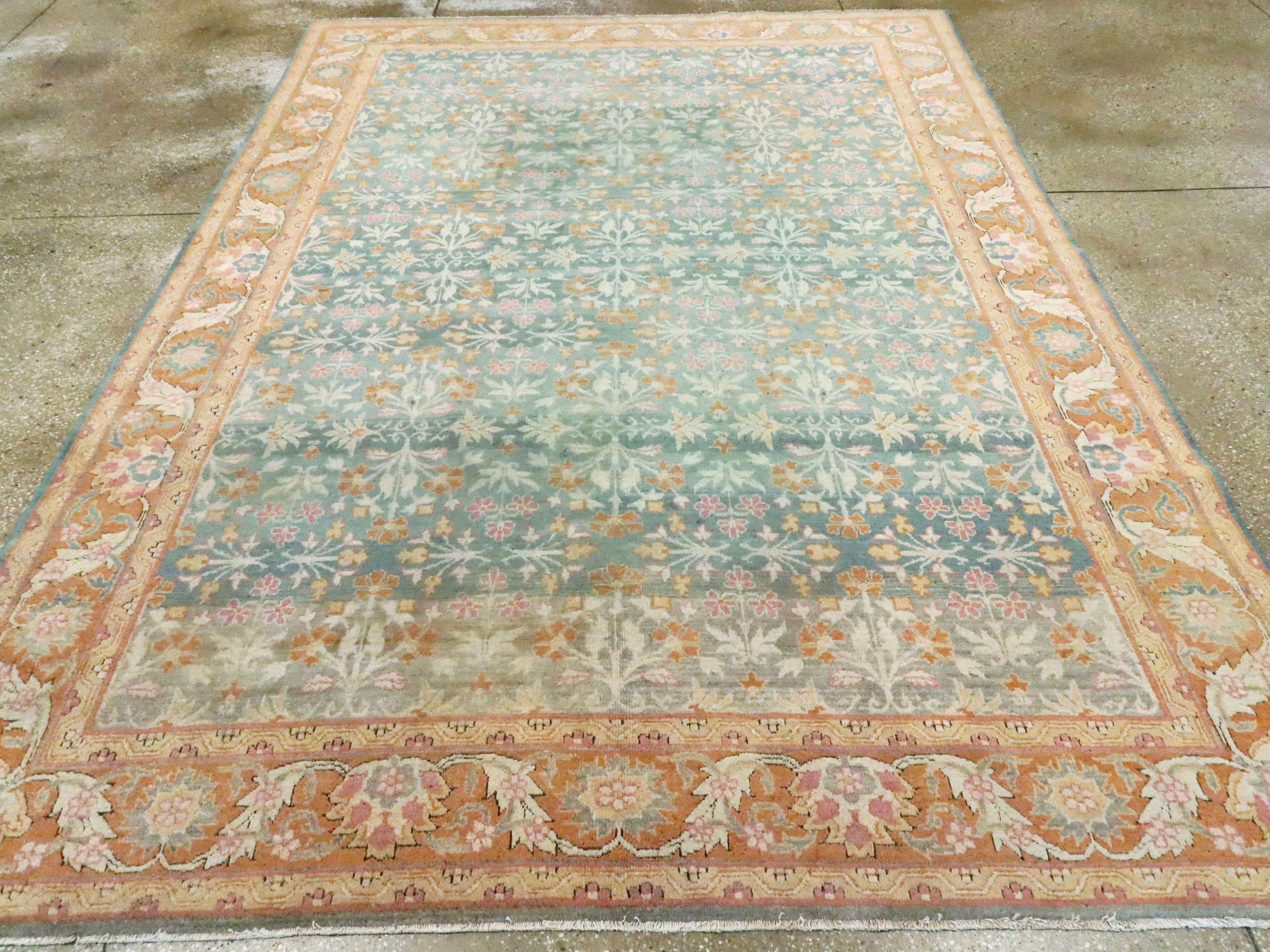 Hand-Knotted Vintage Indian Amritsar Rug For Sale
