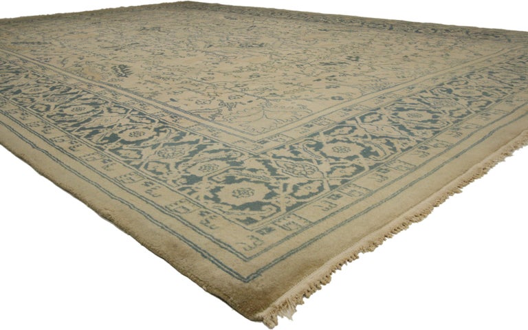 Vintage Indian Area Rug With British Colonial And Georgian Style