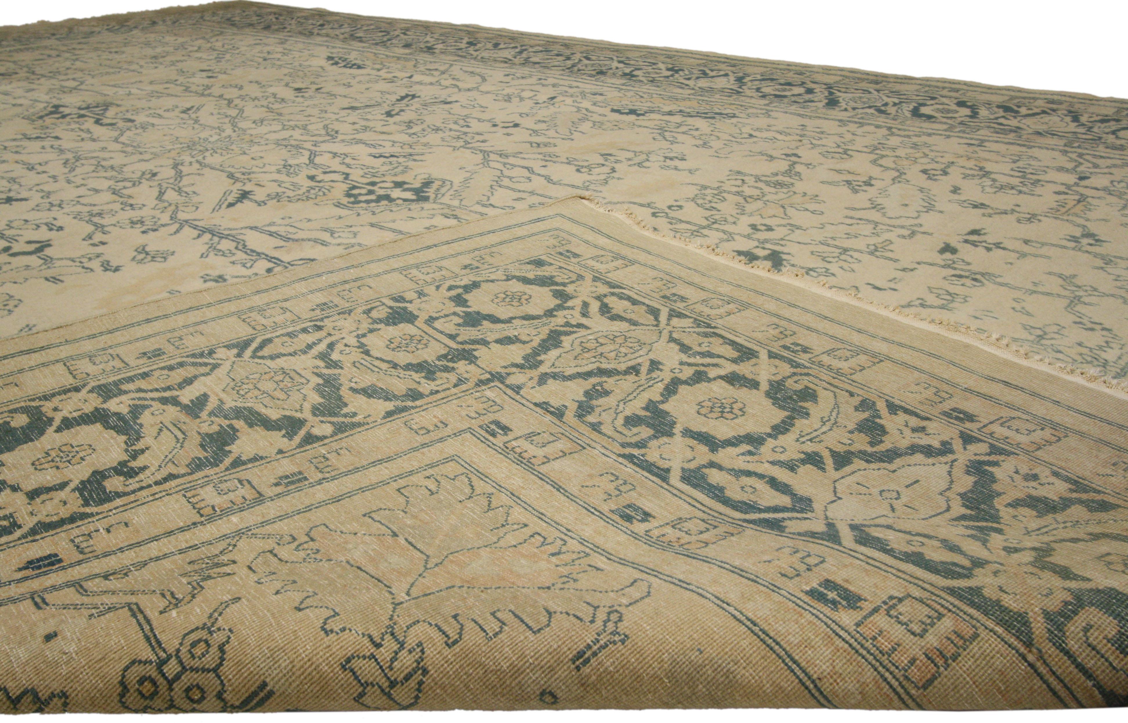 Indien Tapis indien vintage de style colonial et géorgien britannique