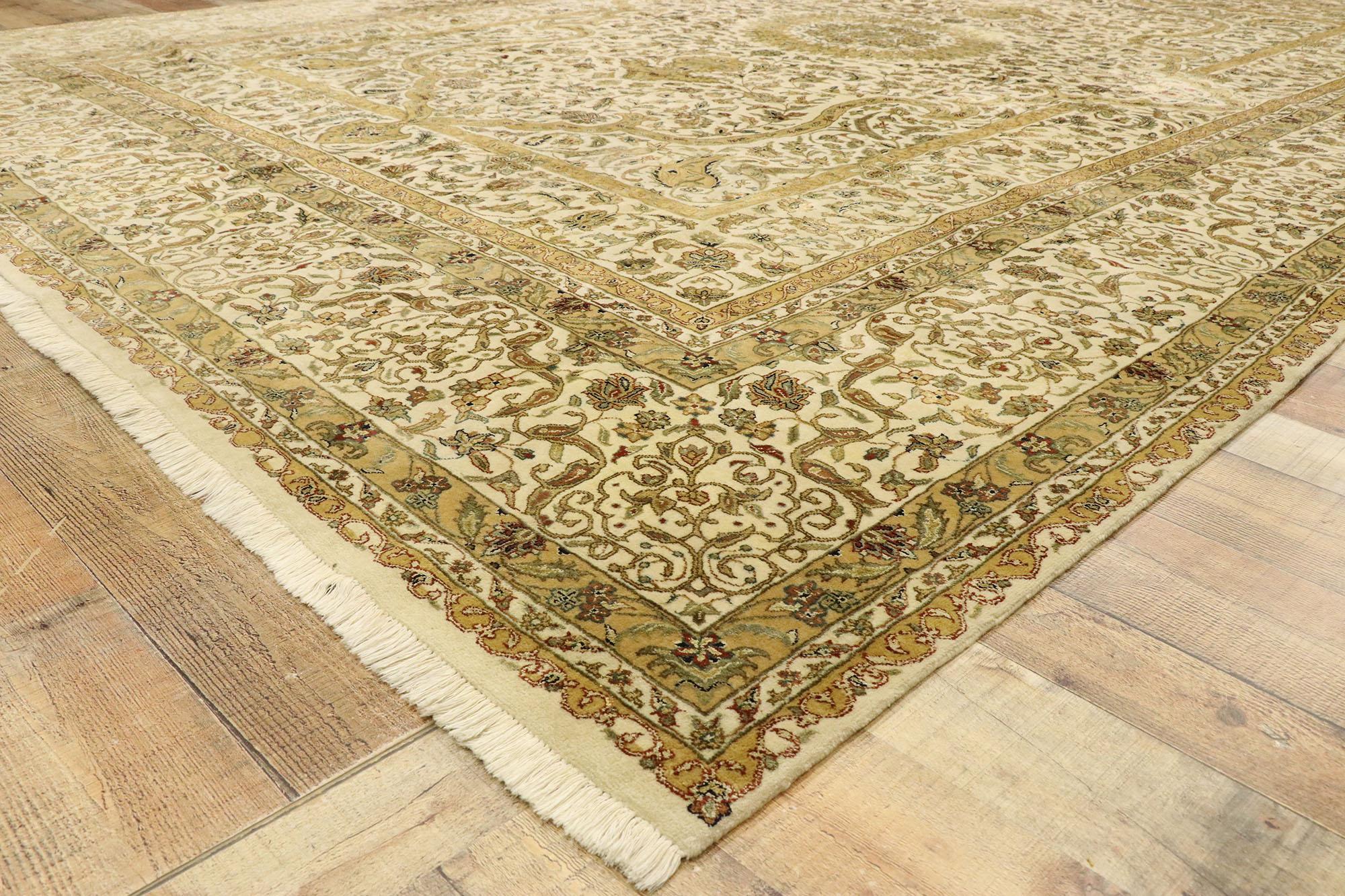 Wool Vintage Indian Area Rug with French Neoclassical Renaissance Style