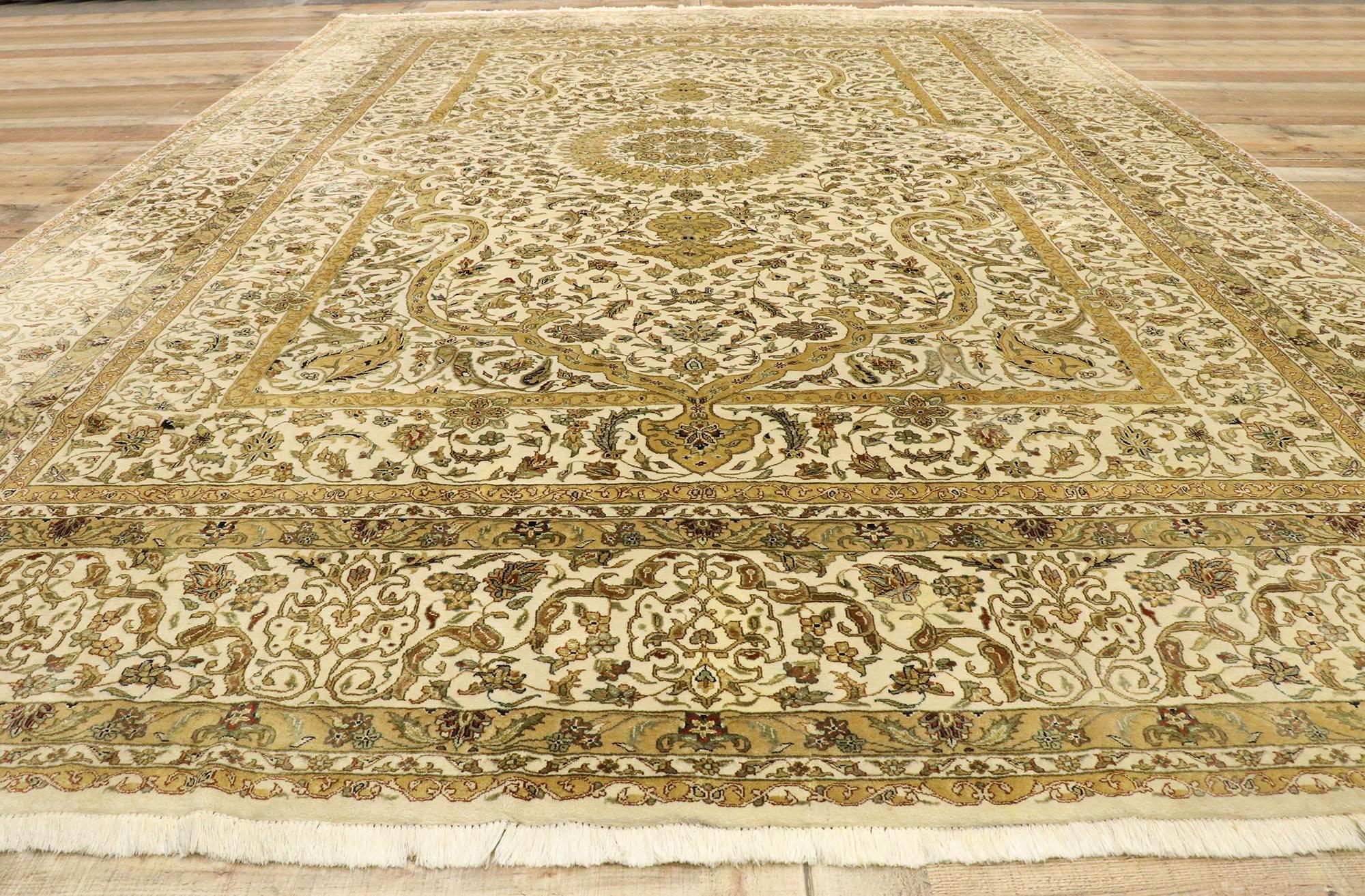 Vintage Indian Area Rug with French Neoclassical Renaissance Style 1