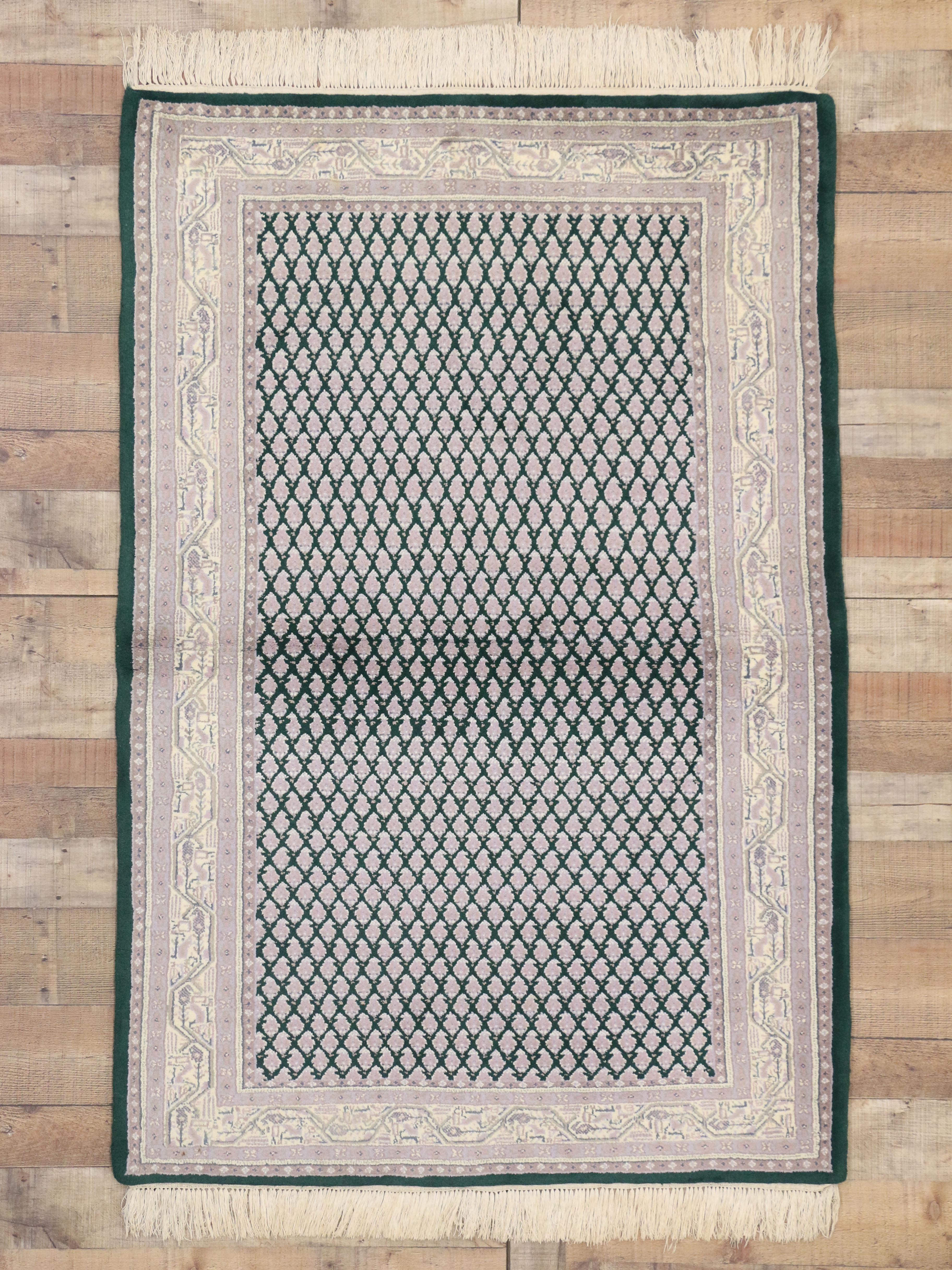Vintage Indian Area Rug with Traditional Modern Style For Sale 3