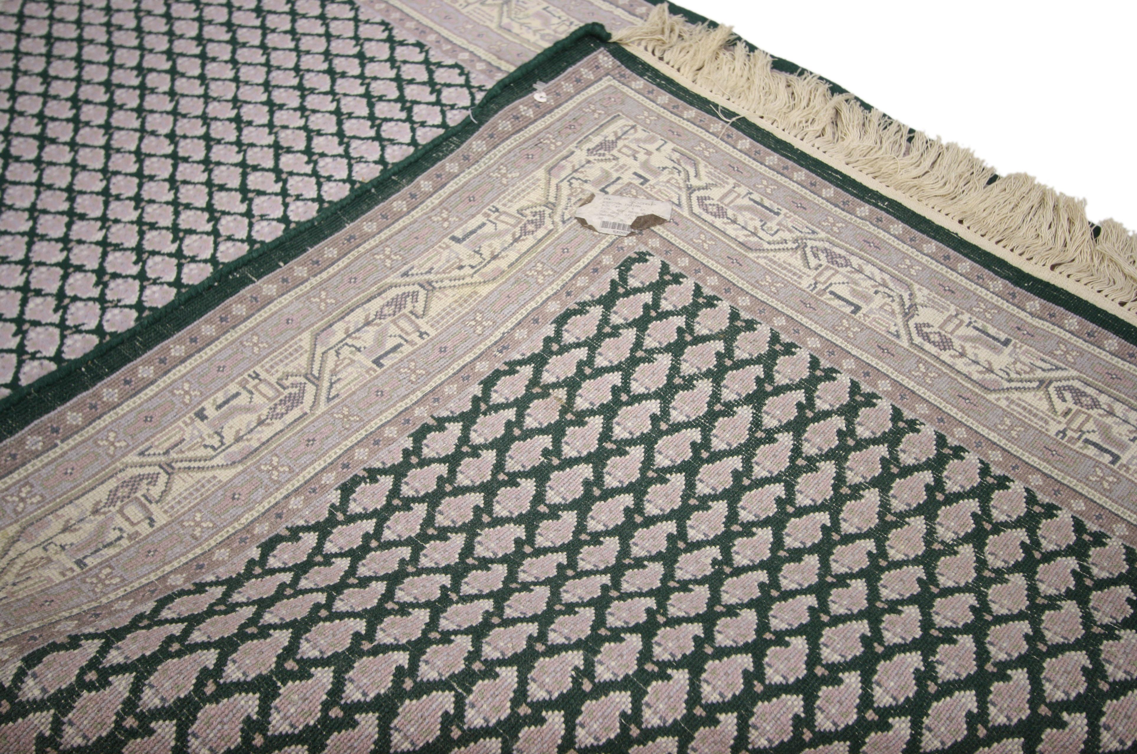 Indischer Vintage-Teppich im traditionellen, modernen Vintage-Stil im Zustand „Gut“ im Angebot in Dallas, TX