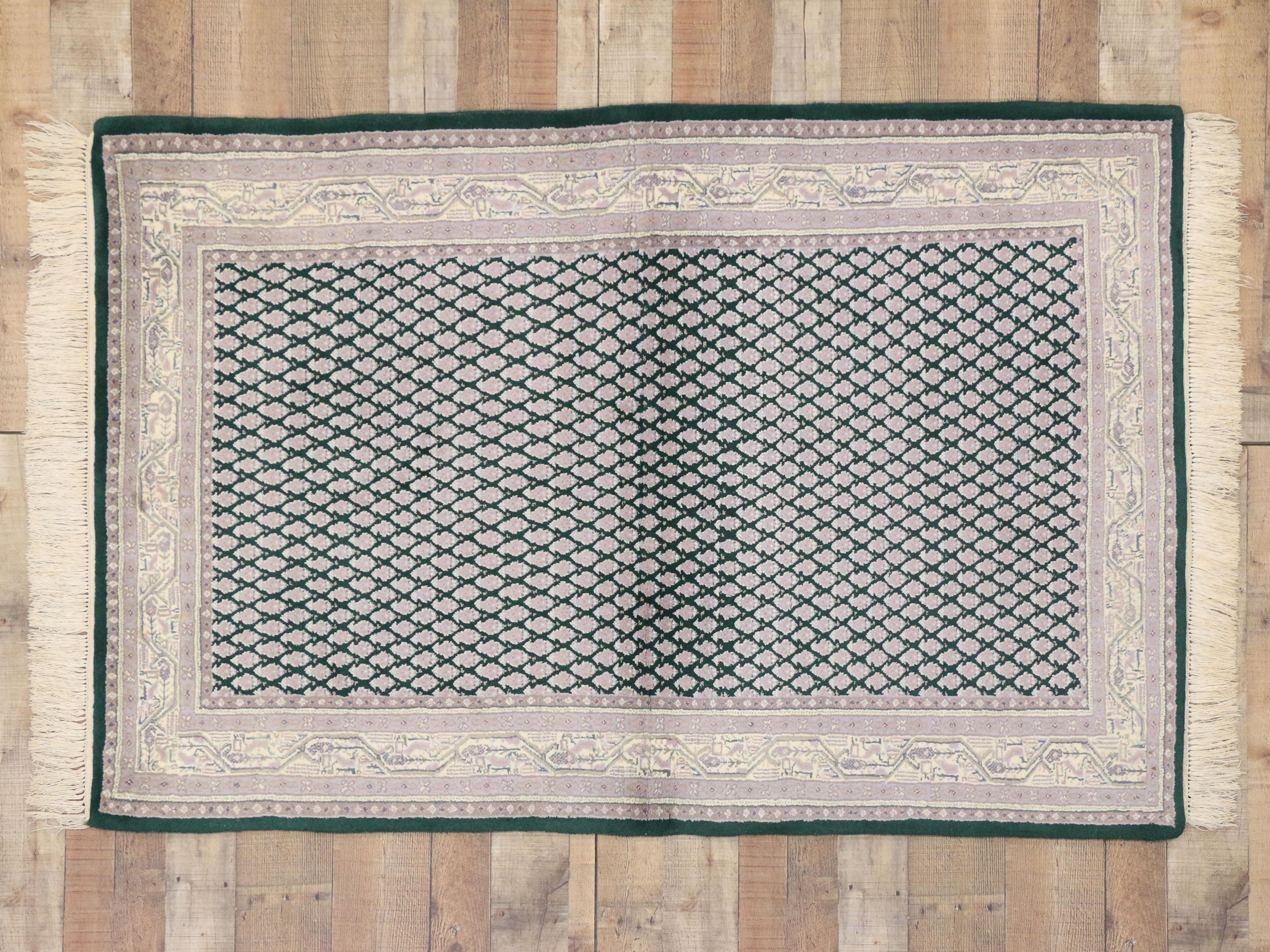 Vintage Indian Area Rug with Traditional Modern Style For Sale 2