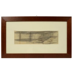 Vintage Indian Aviation Ink Drawing Depicting a Rumpler C I WWI Aircraft