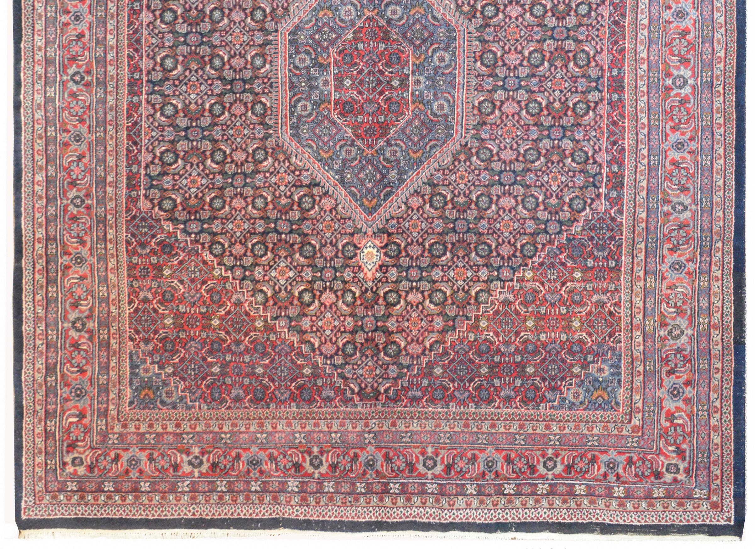Vintage Indian Bidhar Rug In Good Condition For Sale In Chicago, IL