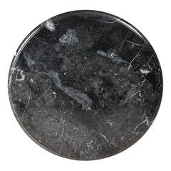 Vintage Indian Black Marble Round Tabletop, Sold Individually