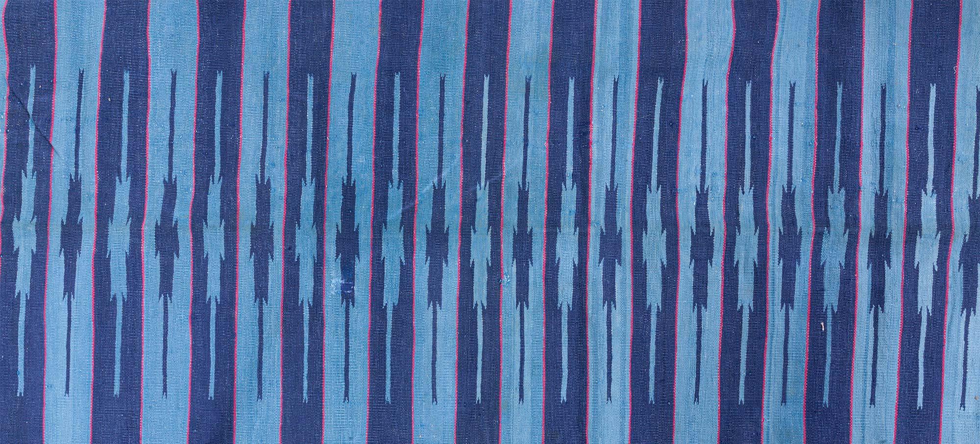 20th Century Vintage Indian Blue Dhurrie Rug Doris Leslie Blau For Sale