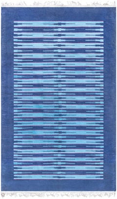 Vintage Indian Blue Dhurrie Rug Doris Leslie Blau