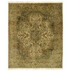 Retro Indian Botanical Rug with Traditional Style