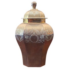 Vintage Indian Brass Lidded Urn