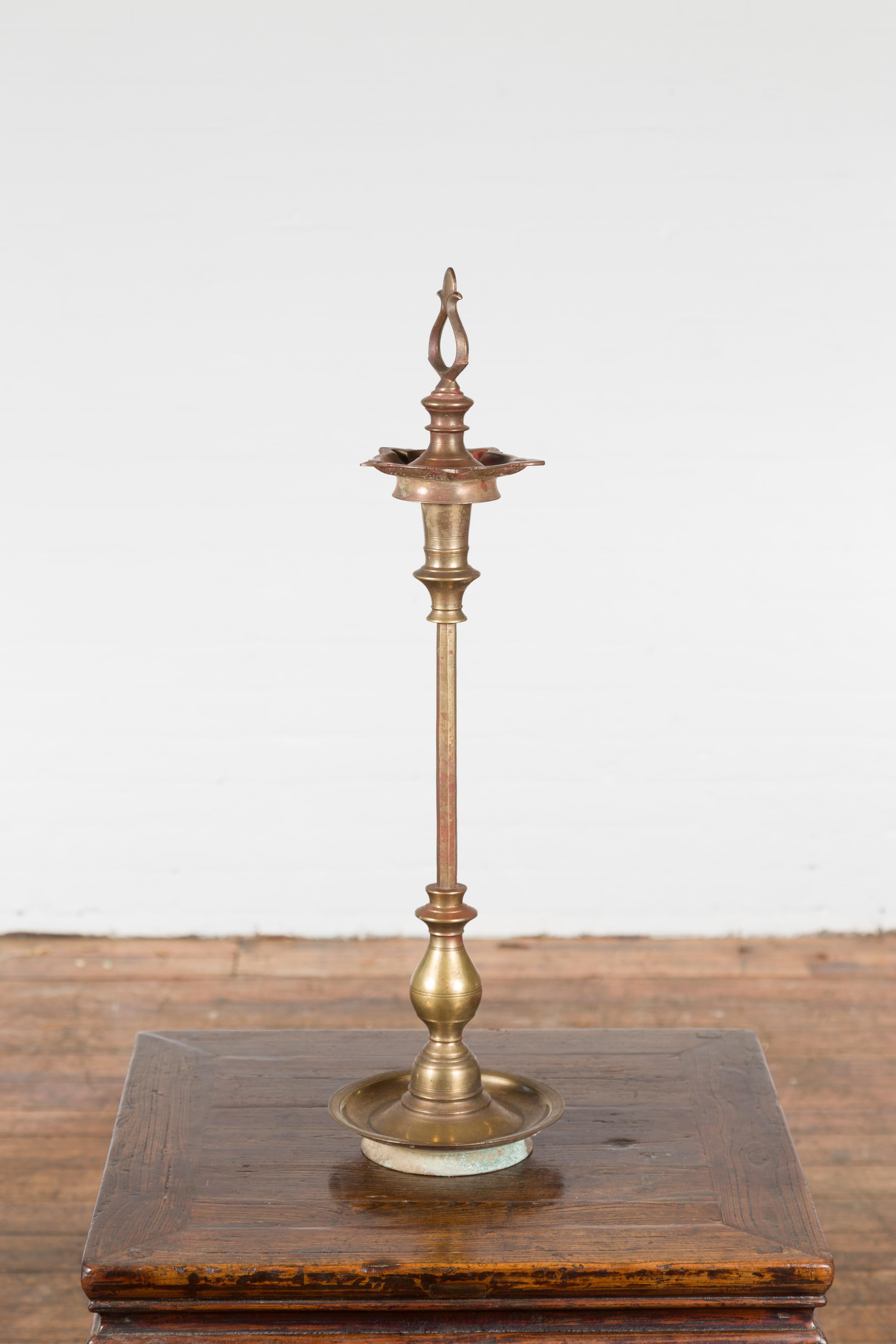 Vintage Indian Brass Candle Pricket For Sale 6