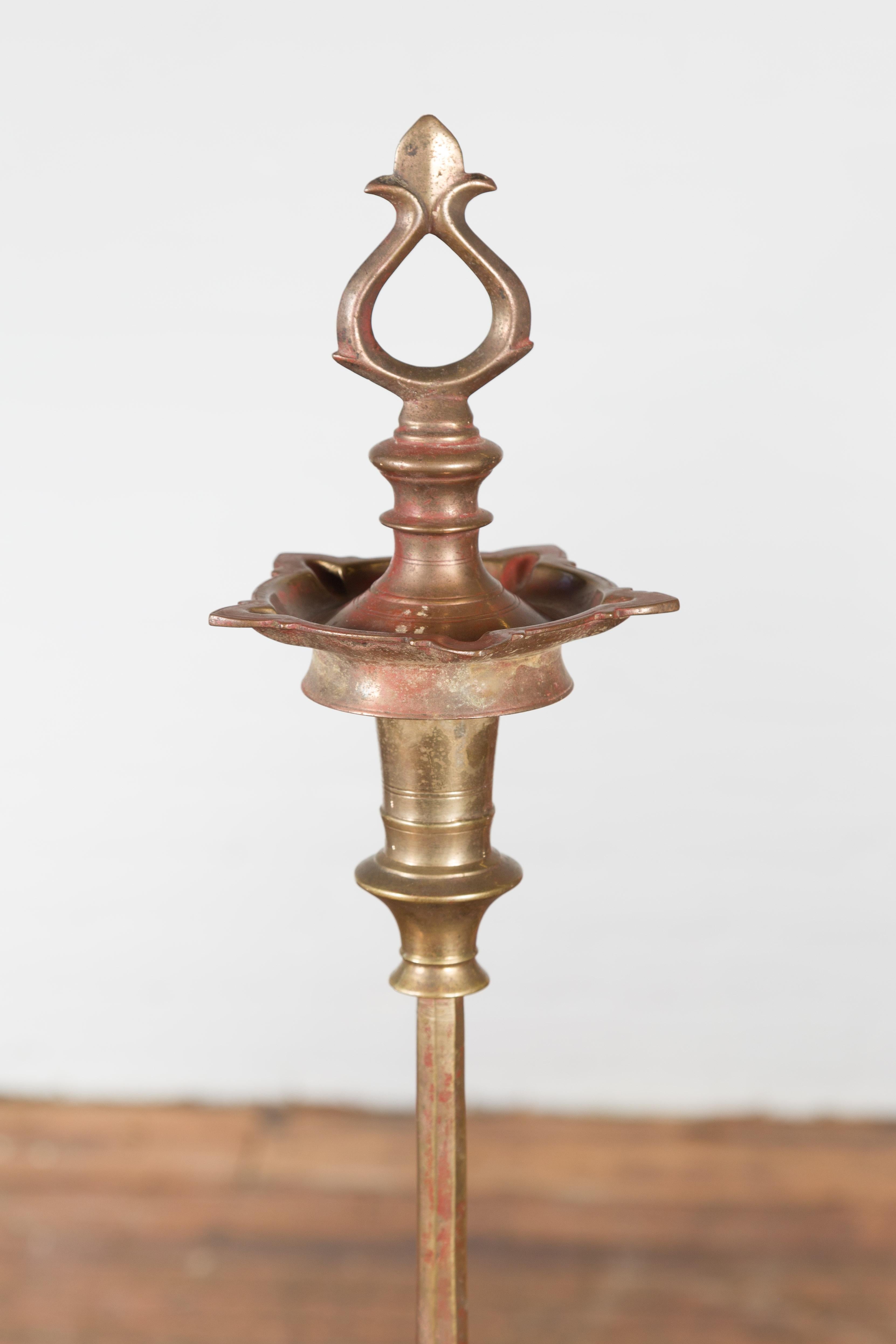 Vintage Indian Brass Candle Pricket For Sale 7