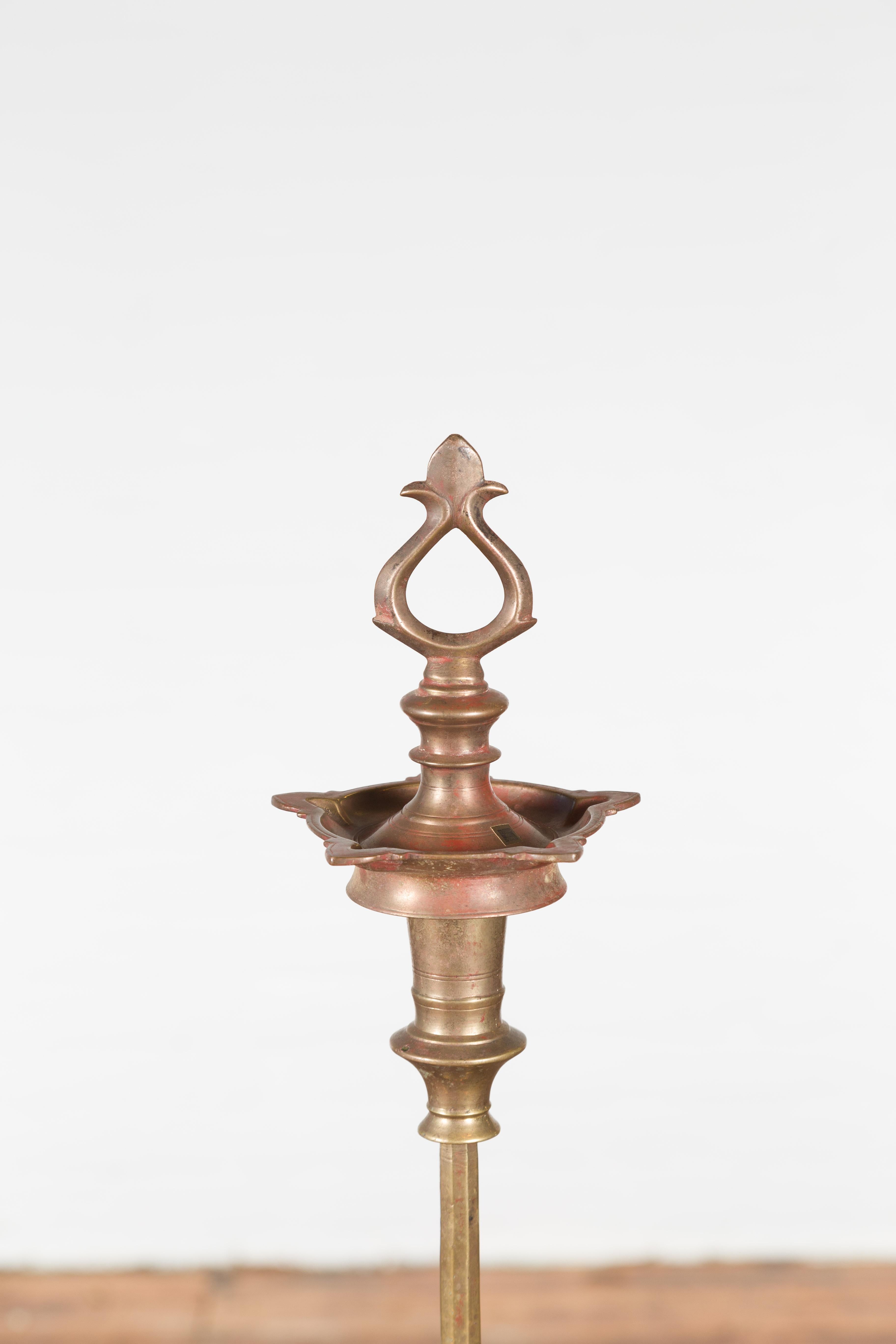 Vintage Indian Brass Candle Pricket For Sale 1