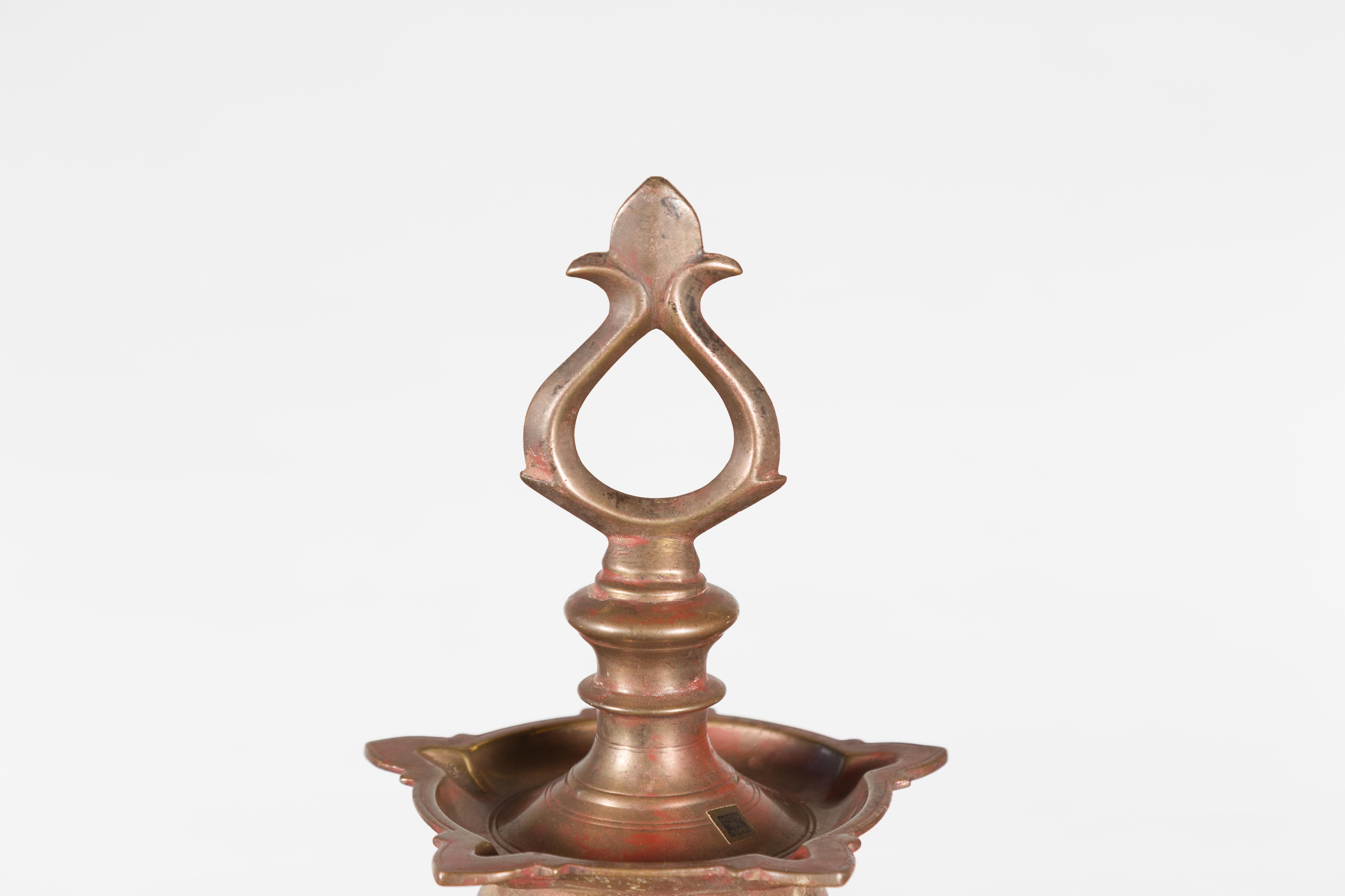 Vintage Indian Brass Candle Pricket For Sale 4