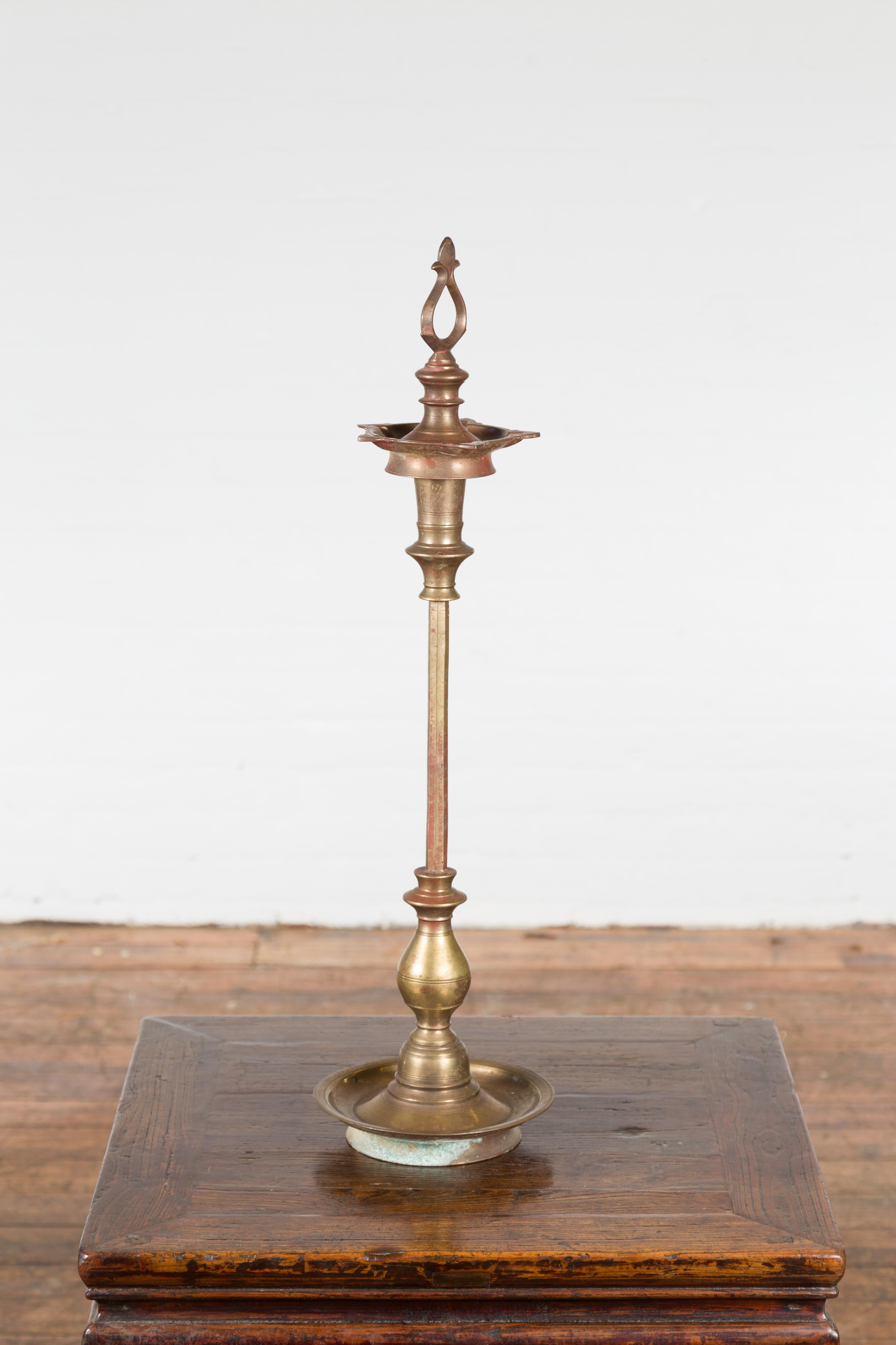 Vintage Indian Brass Candle Pricket For Sale 5