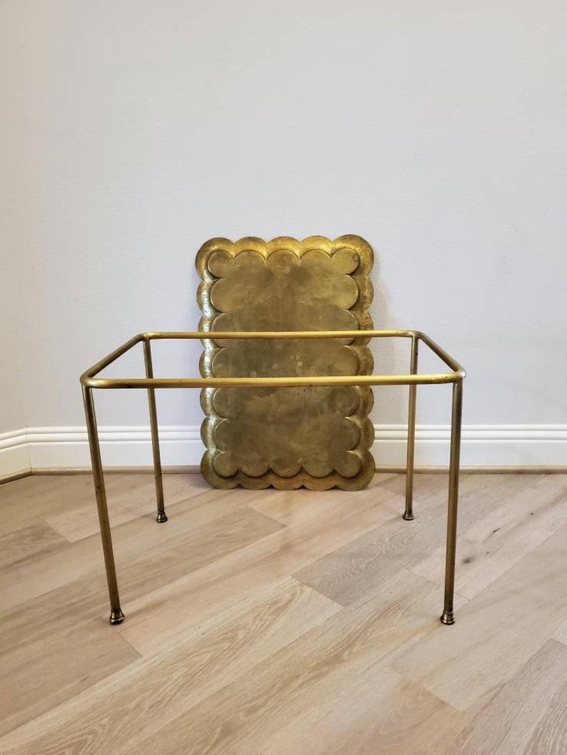 Vintage Indian Brass Tray Table For Sale 5