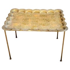 Vintage Indian Brass Tray Table