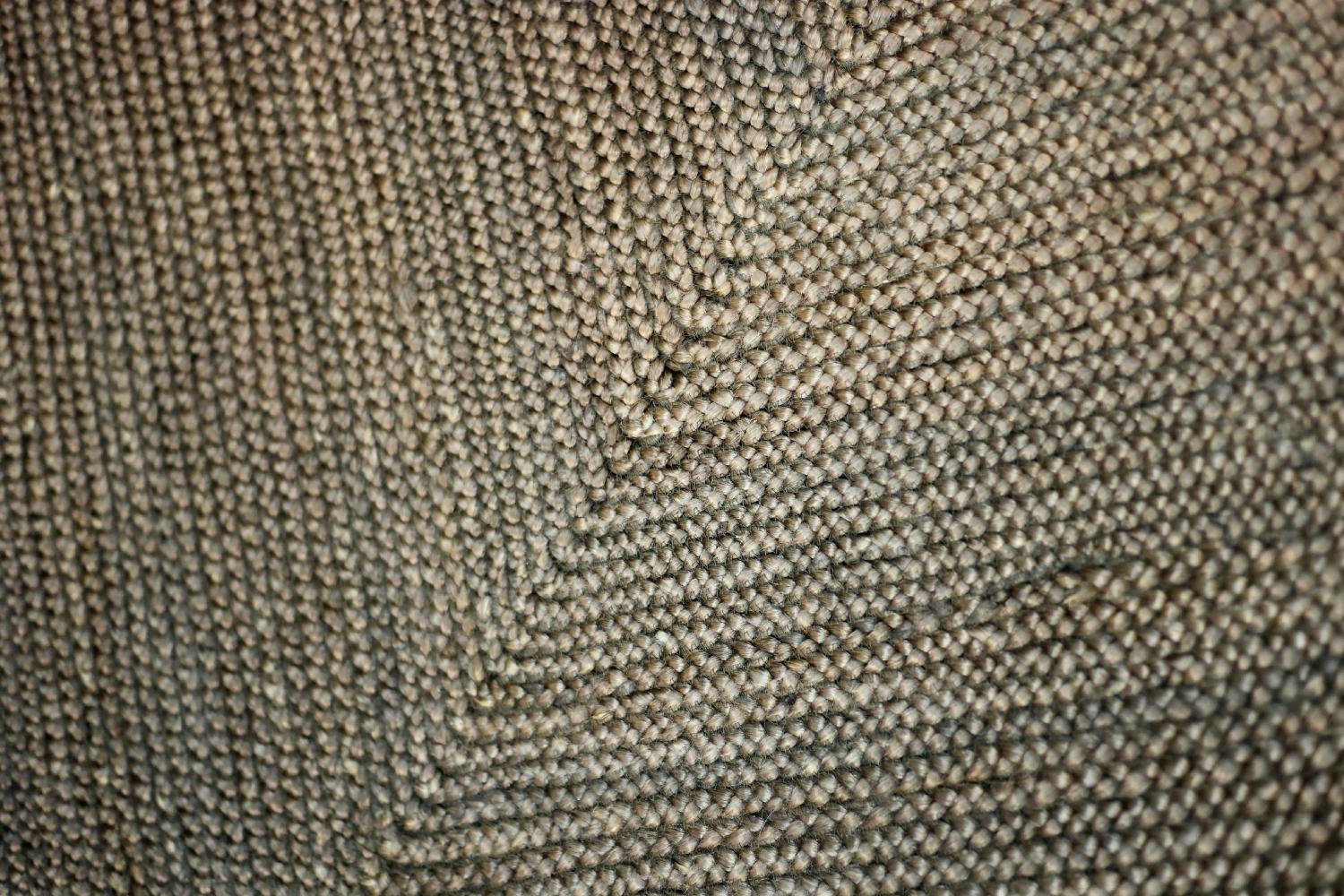 Fin du 20e siècle Tapis indien vintage en jute tissé à plat, marron, années 1970 en vente