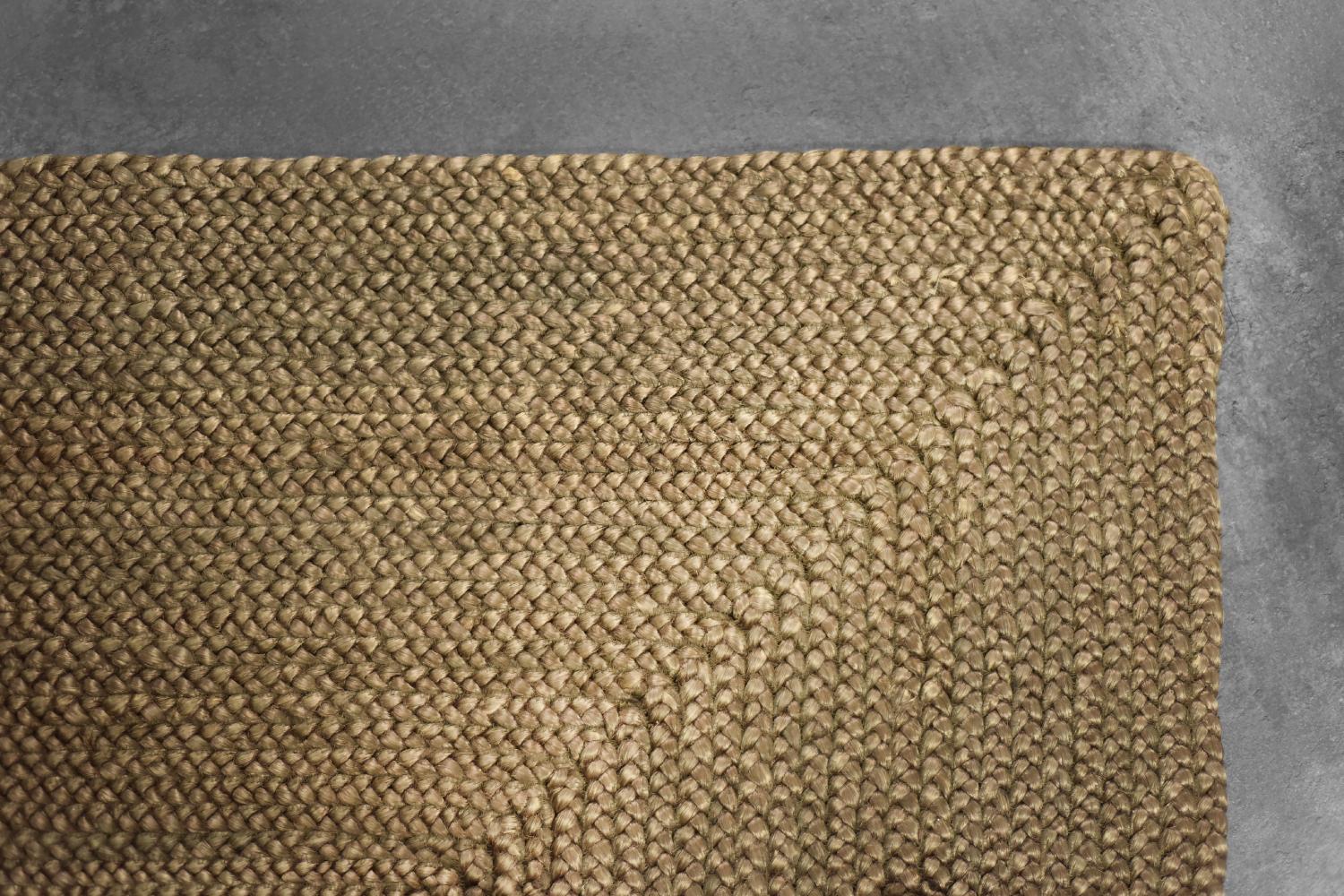 Jute Tapis indien vintage en jute tissé à plat, marron, années 1970 en vente