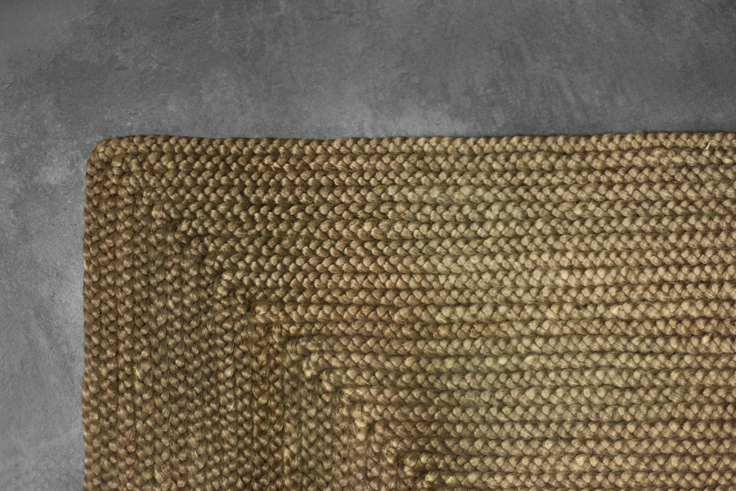 Tapis indien vintage en jute tissé à plat, marron, années 1970 en vente 1