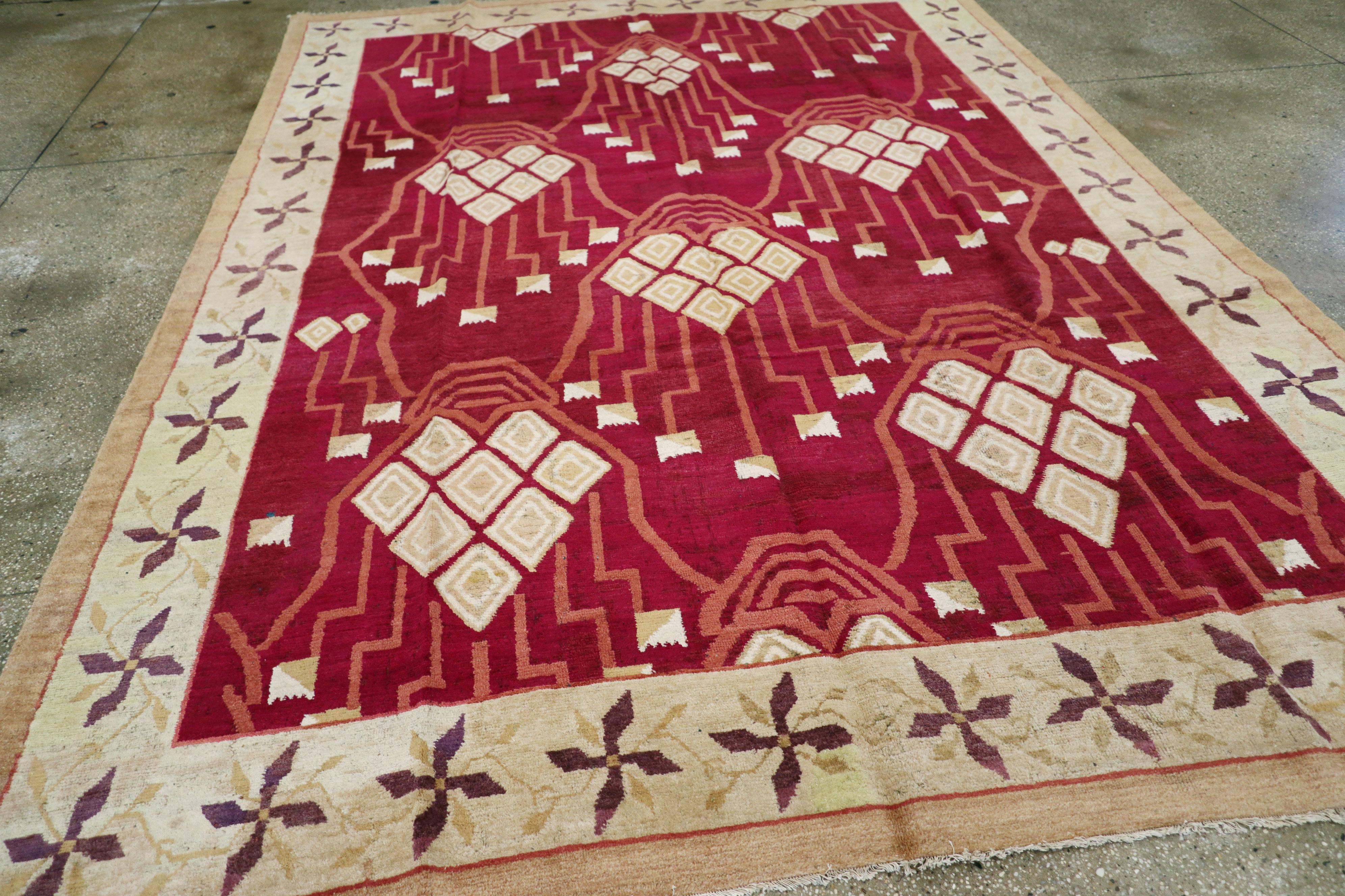 Modern Vintage Indian Room Size Carpet For Sale