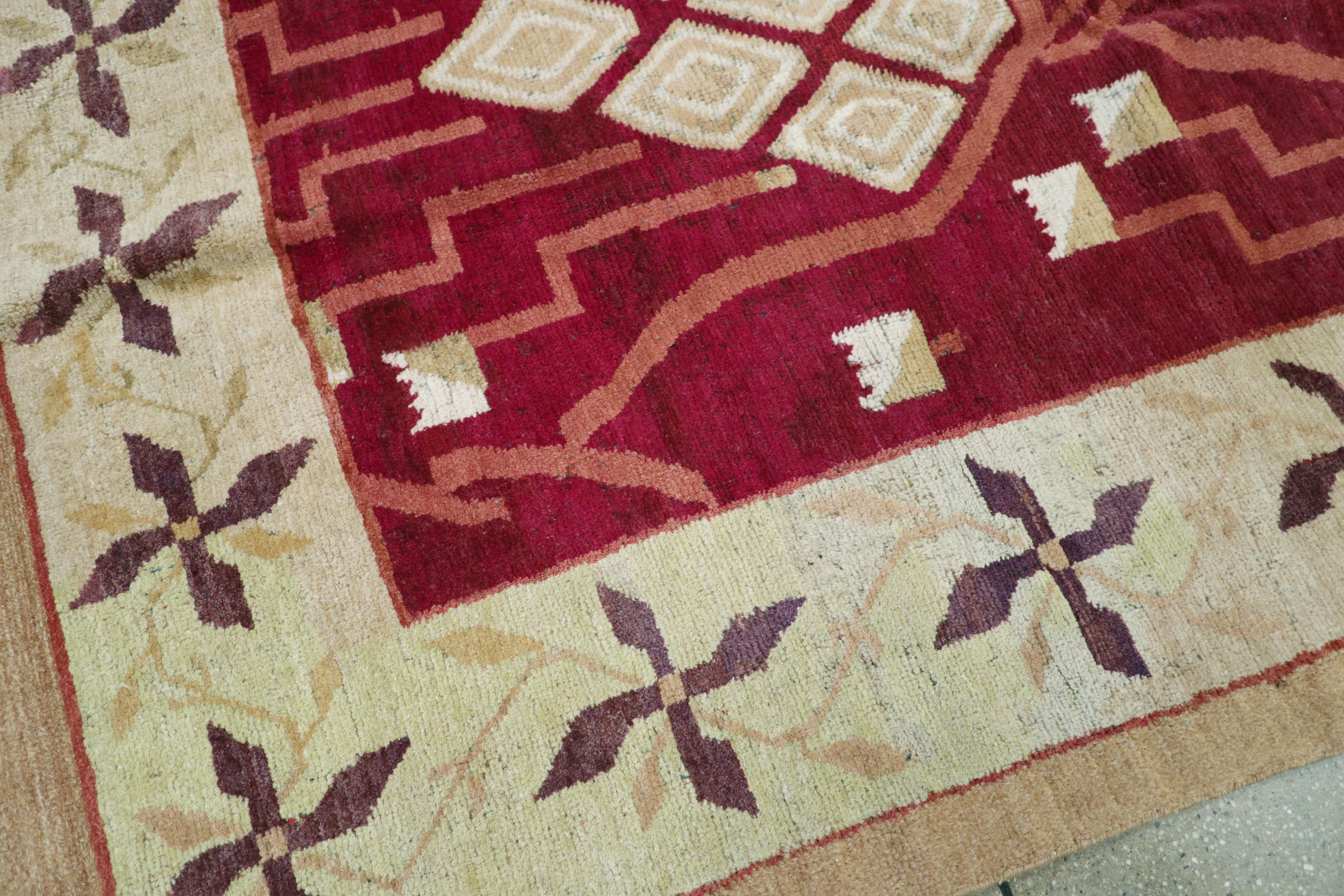 Wool Vintage Indian Room Size Carpet For Sale