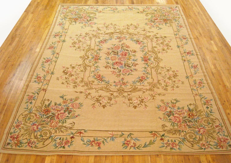 Vintage Indian Chain Stitch Rug, in Room Size, with Medallion and ...