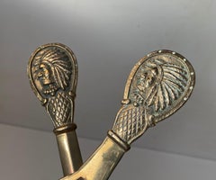 Vintage Indian Chief Bottle & Letter Opener in Bronze