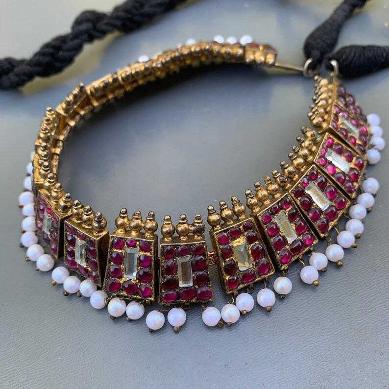 Vintage Indian Choker necklace For Sale 3