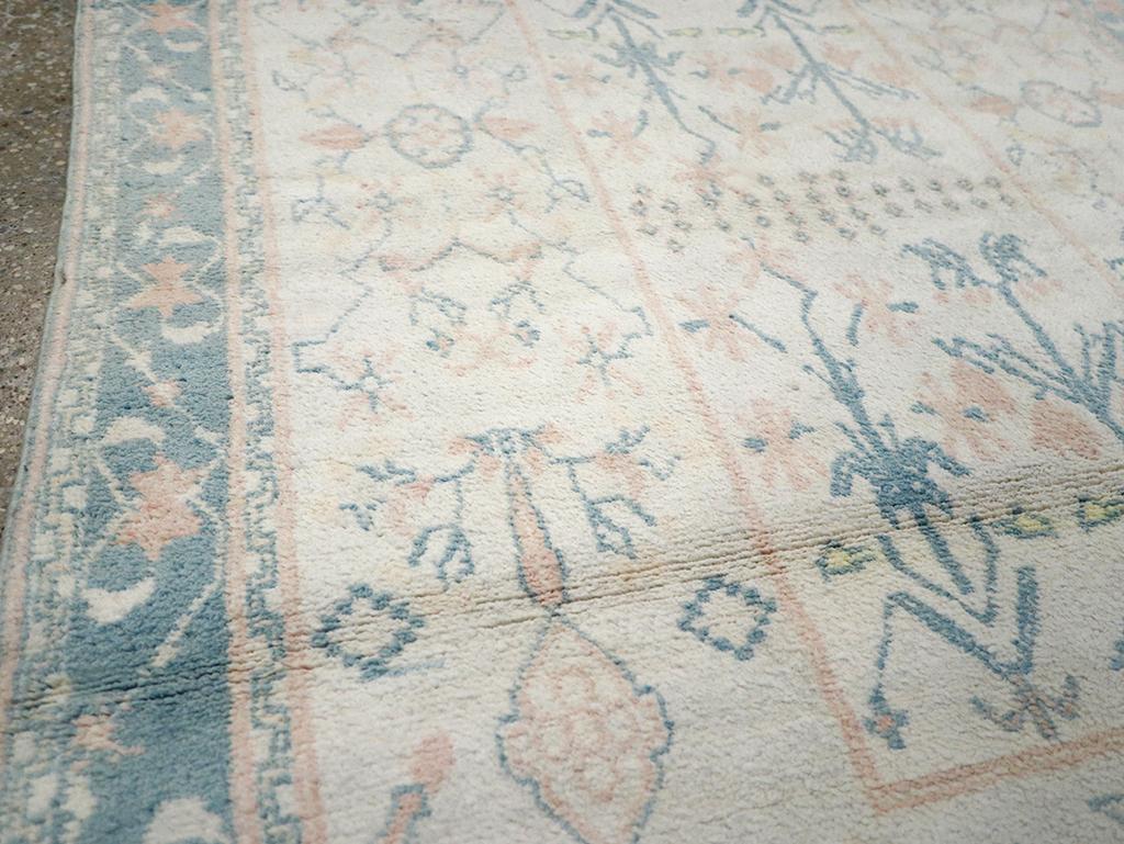 Hand-Woven Vintage Indian Cotton Agra Accent Rug For Sale