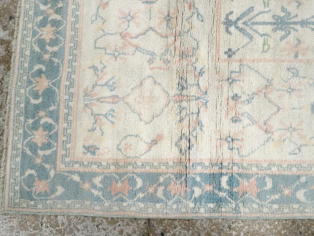 20th Century Vintage Indian Cotton Agra Accent Rug For Sale