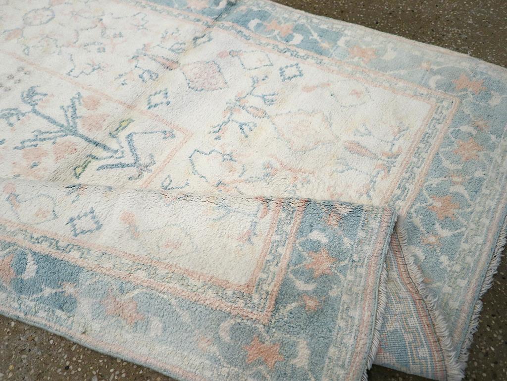 Vintage Indian Cotton Agra Accent Rug For Sale 2