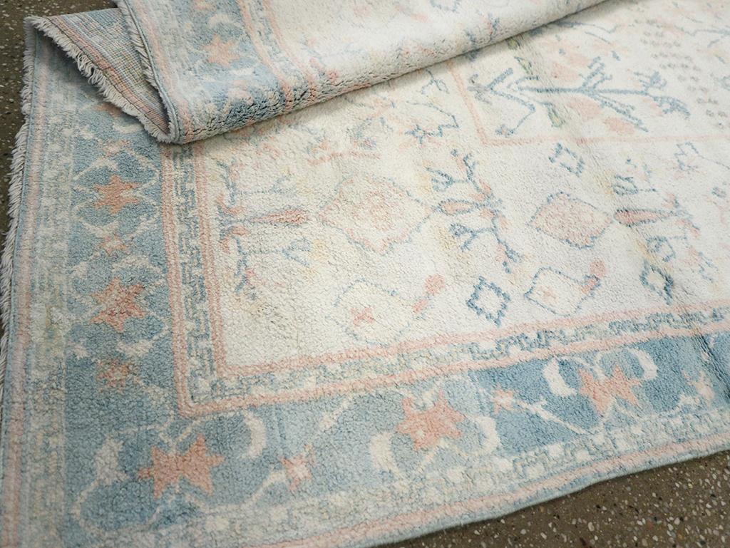 Vintage Indian Cotton Agra Accent Rug For Sale 3