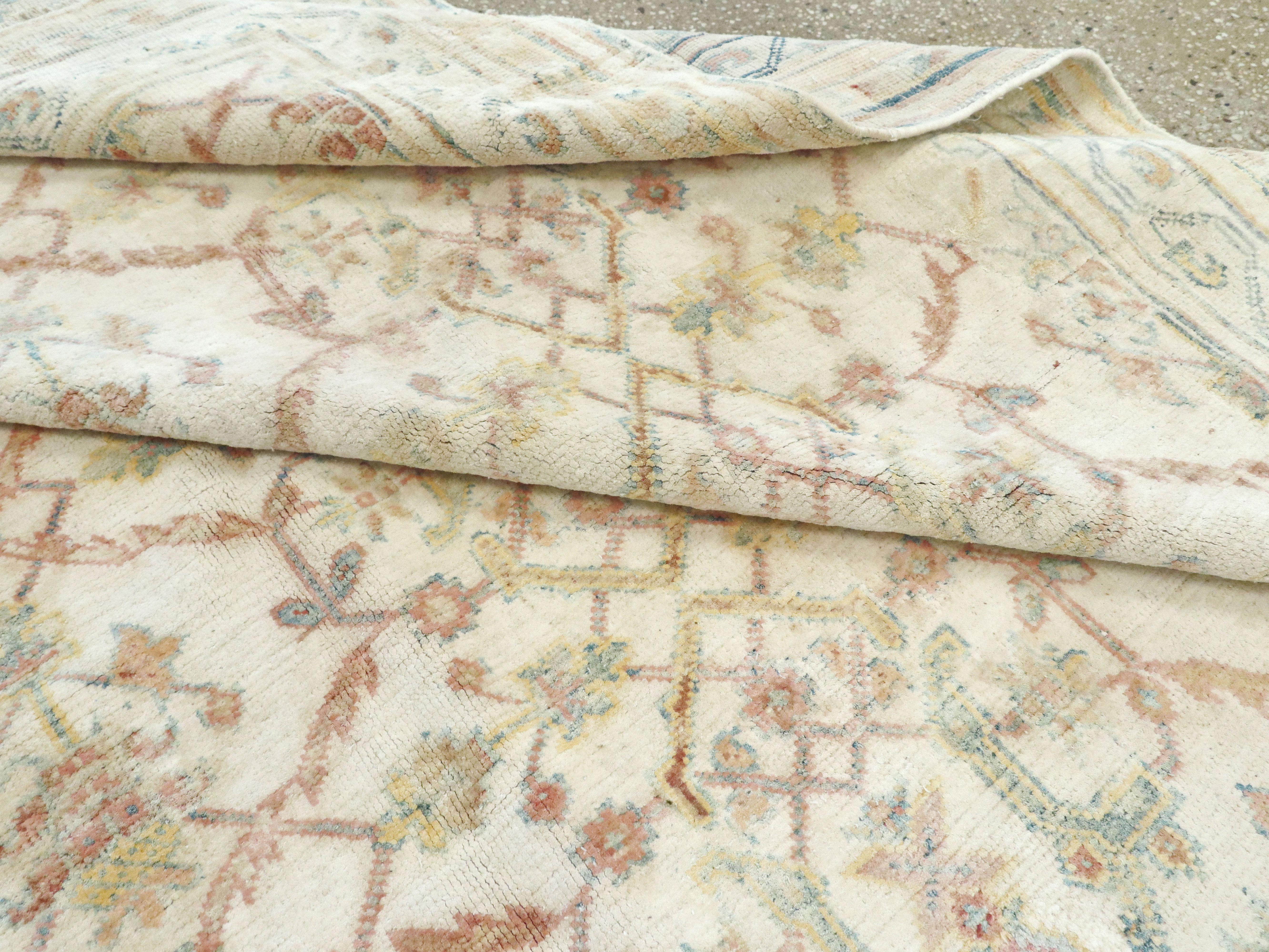 Vintage Indian Cotton Agra Carpet 7