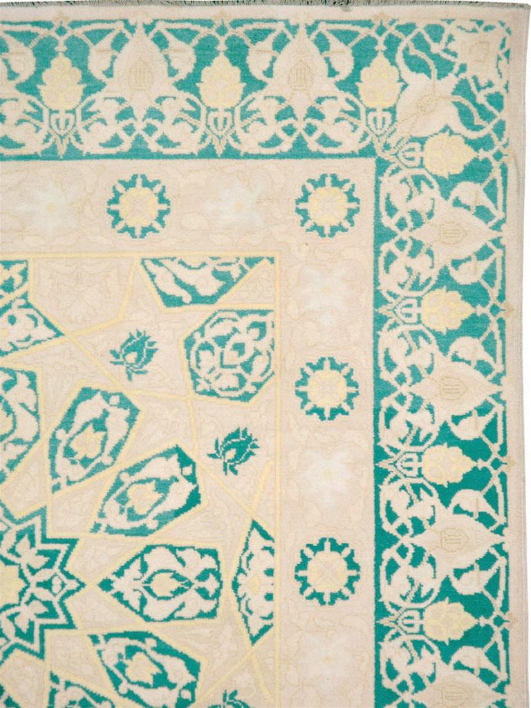 Alfombra vintage india de algodón Agra Art Decó en venta