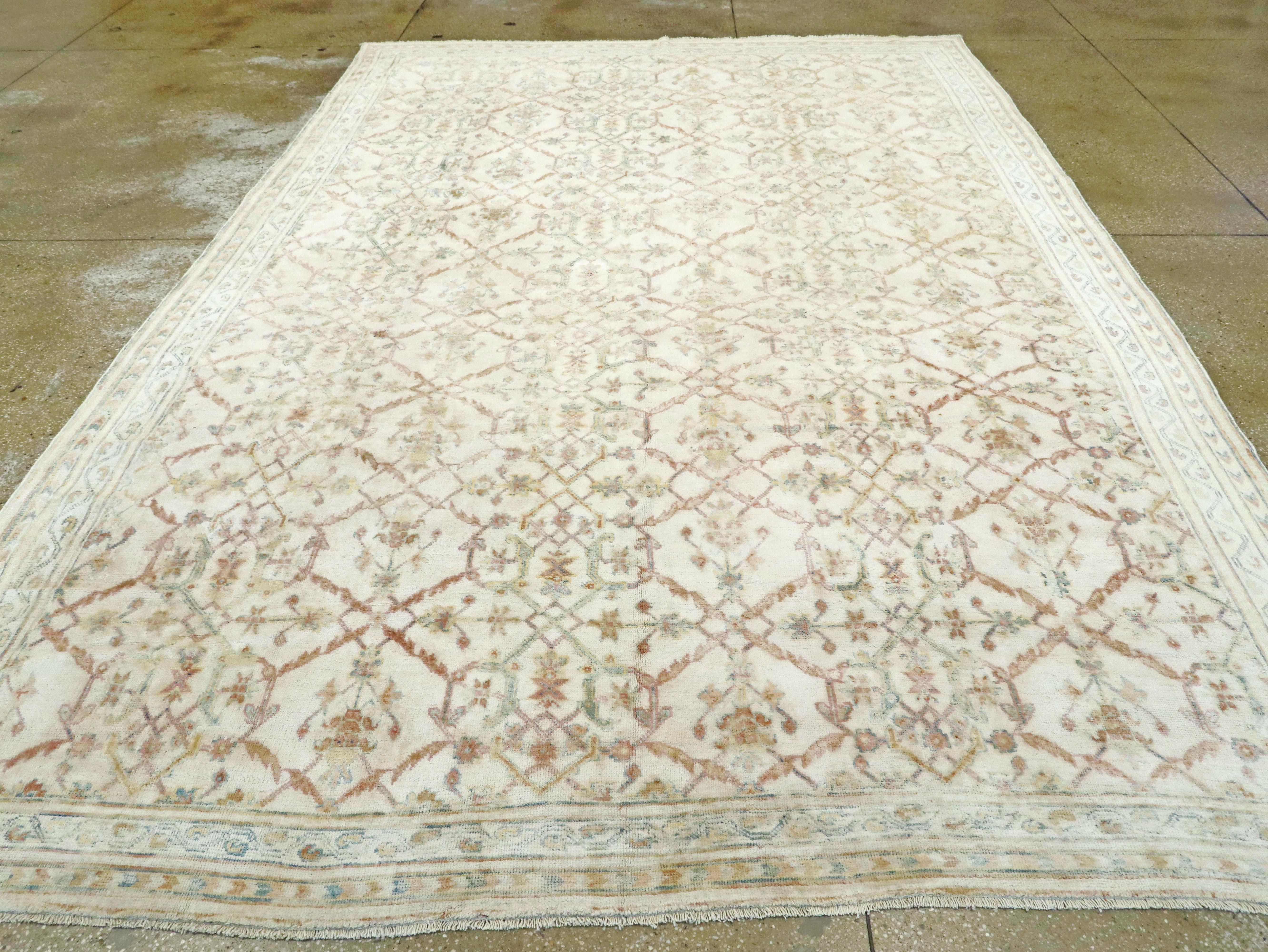 20th Century Vintage Indian Cotton Agra Carpet