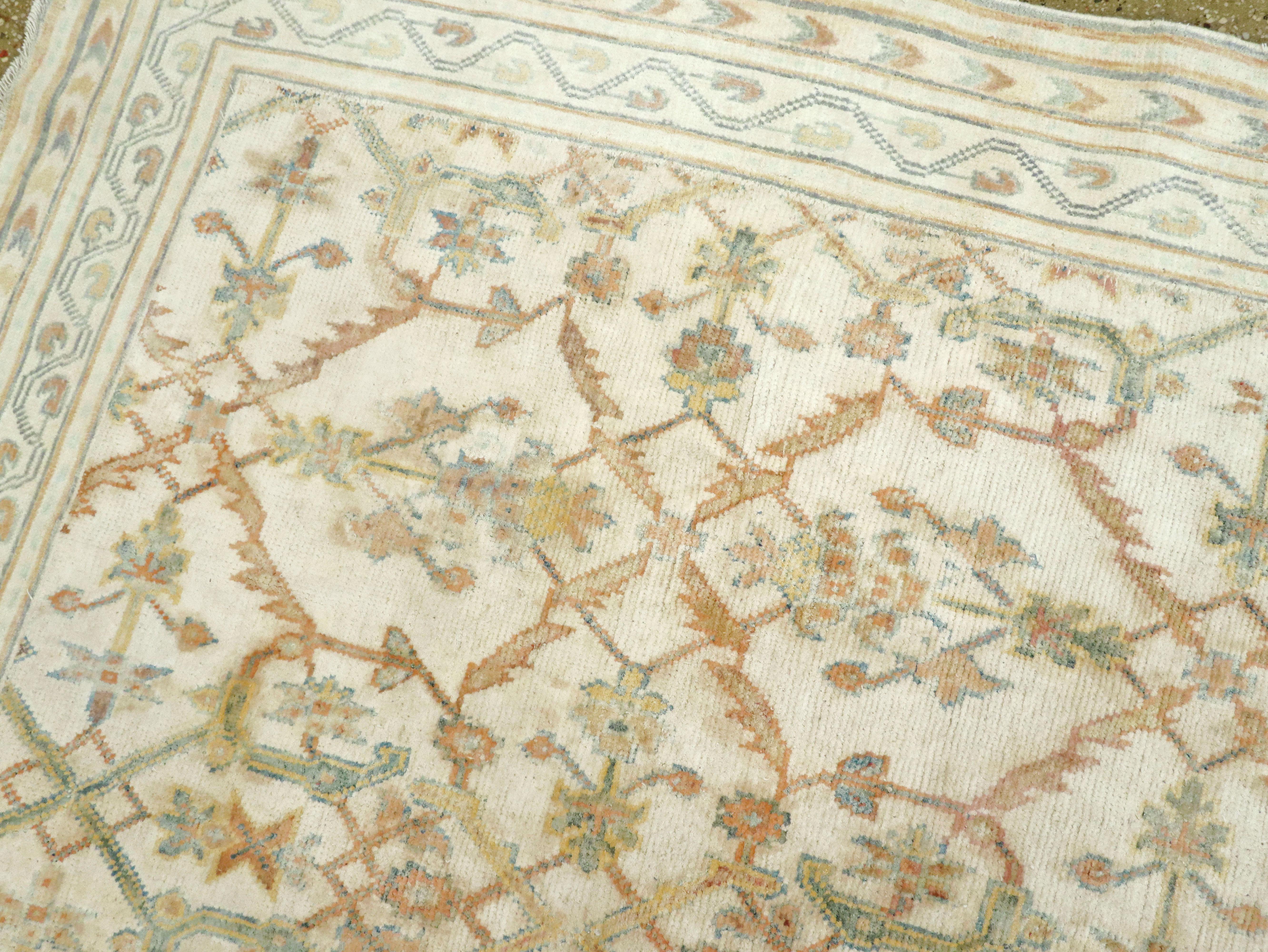 Vintage Indian Cotton Agra Carpet 2