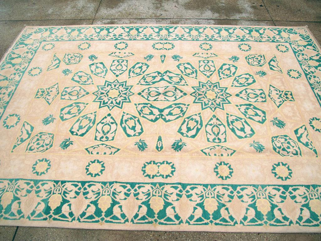 Vintage Indian Cotton Agra Carpet For Sale 2