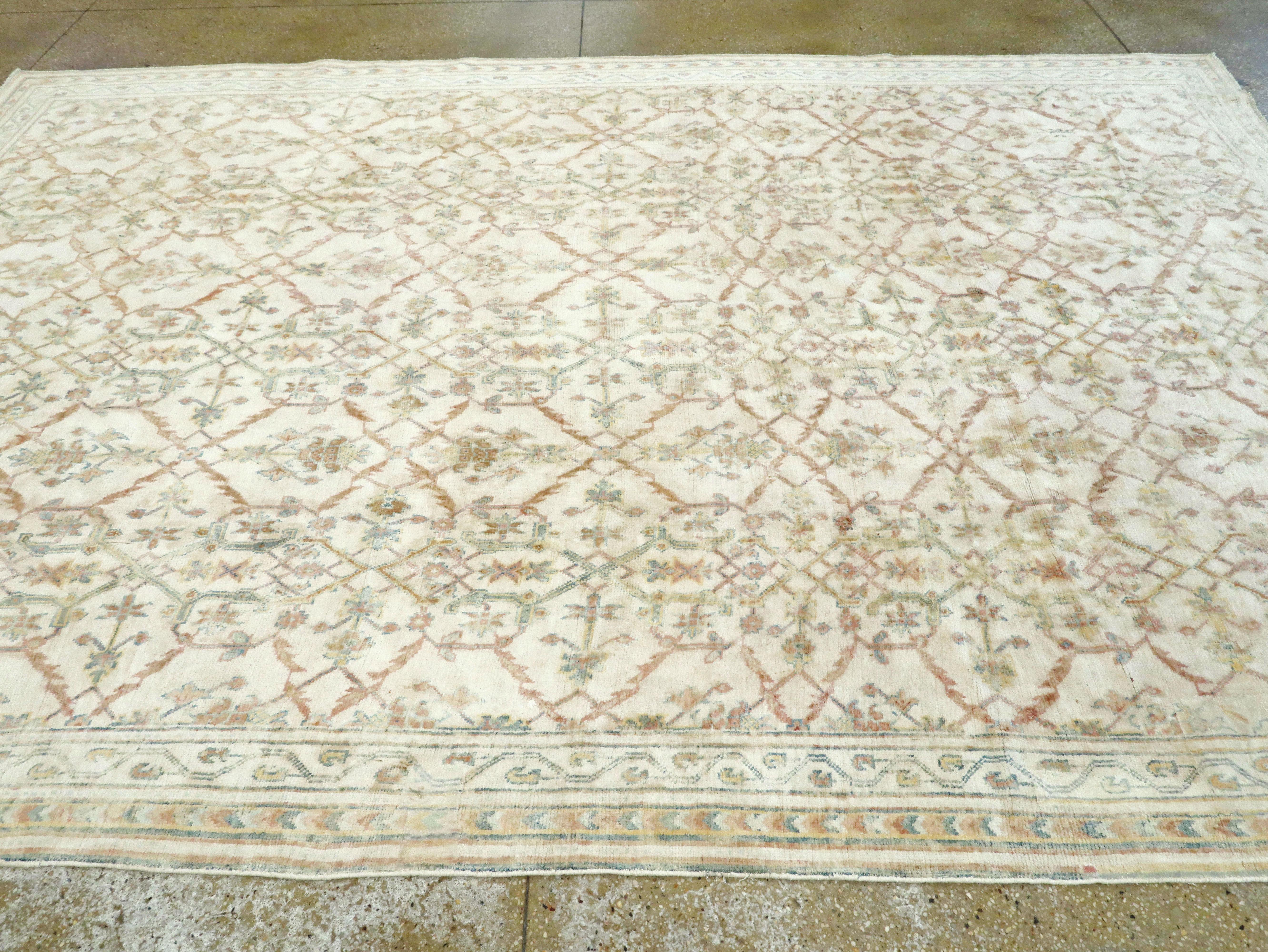Vintage Indian Cotton Agra Carpet 4
