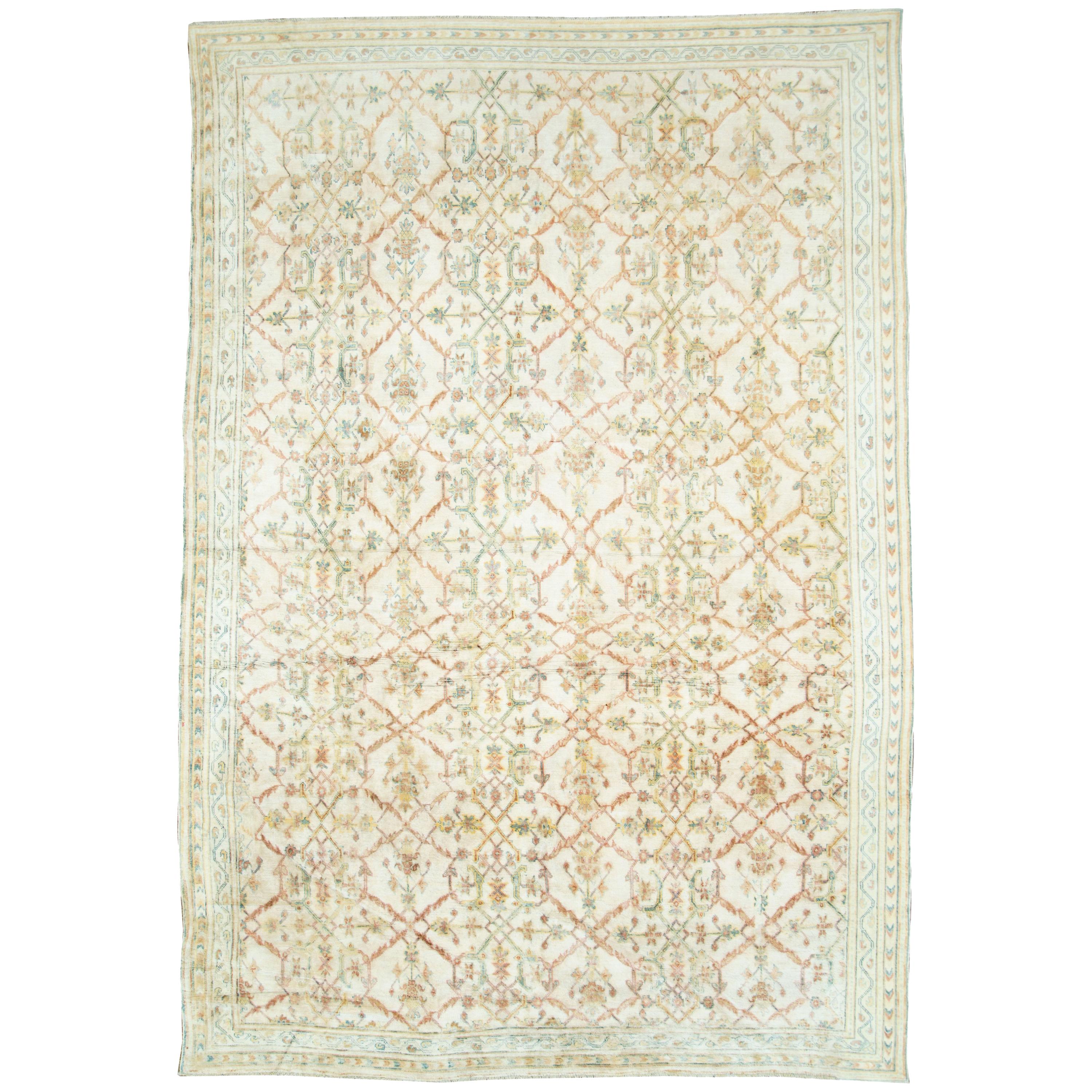Vintage Indian Cotton Agra Carpet