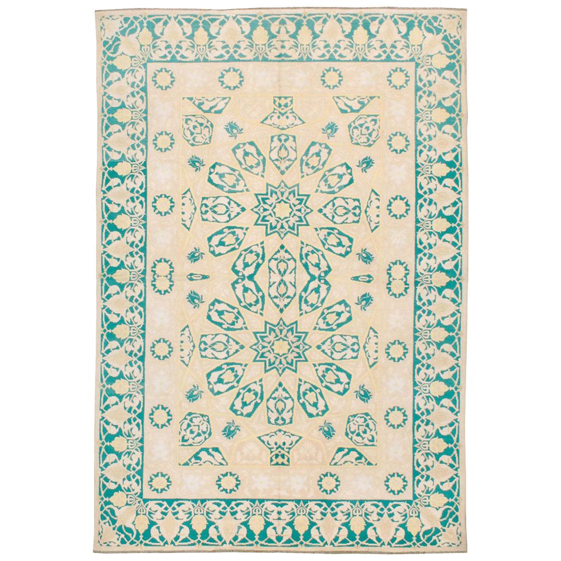 Vintage Indian Cotton Agra Carpet For Sale