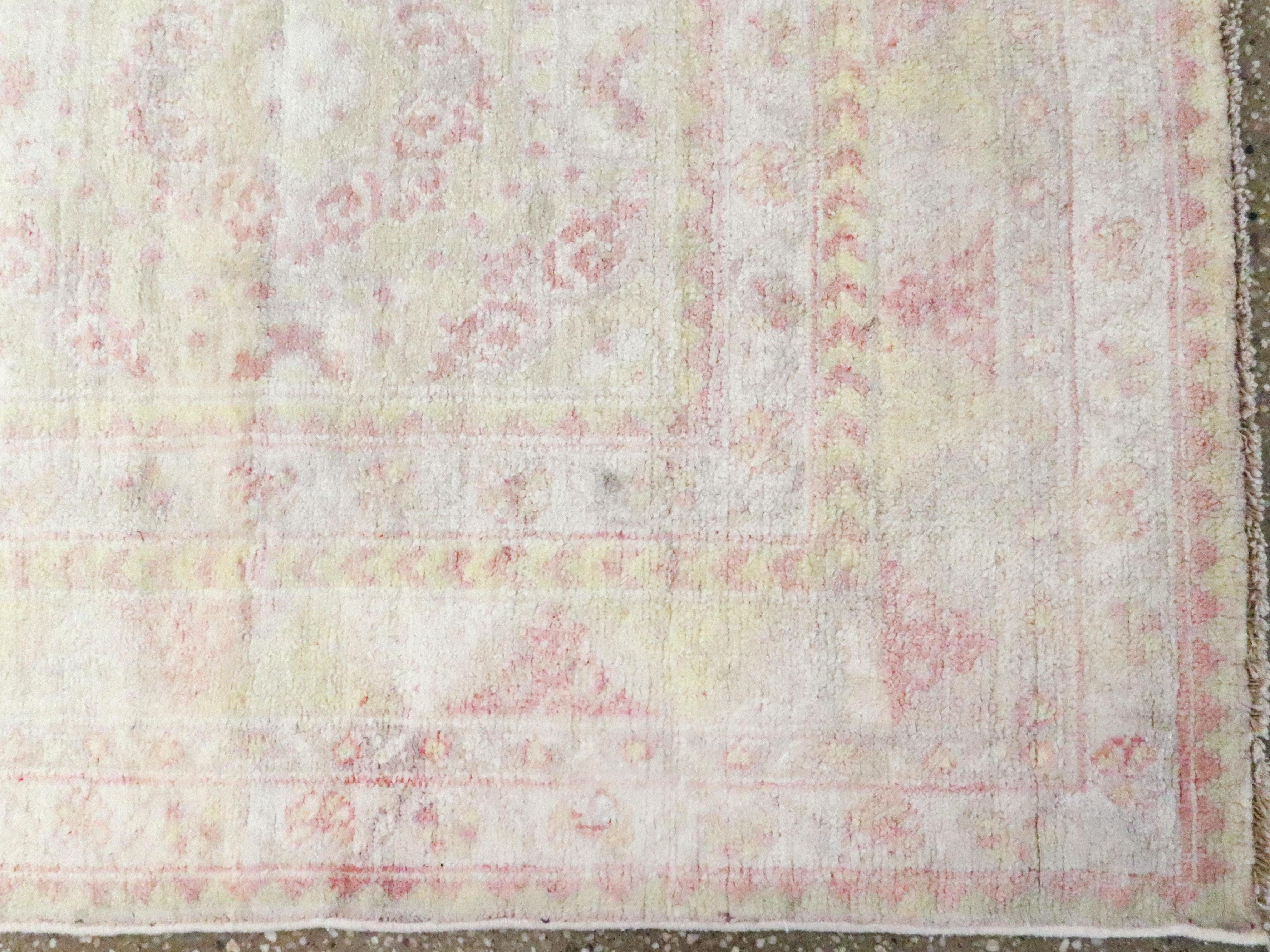 Vintage Indian Cotton Agra Rug For Sale 2
