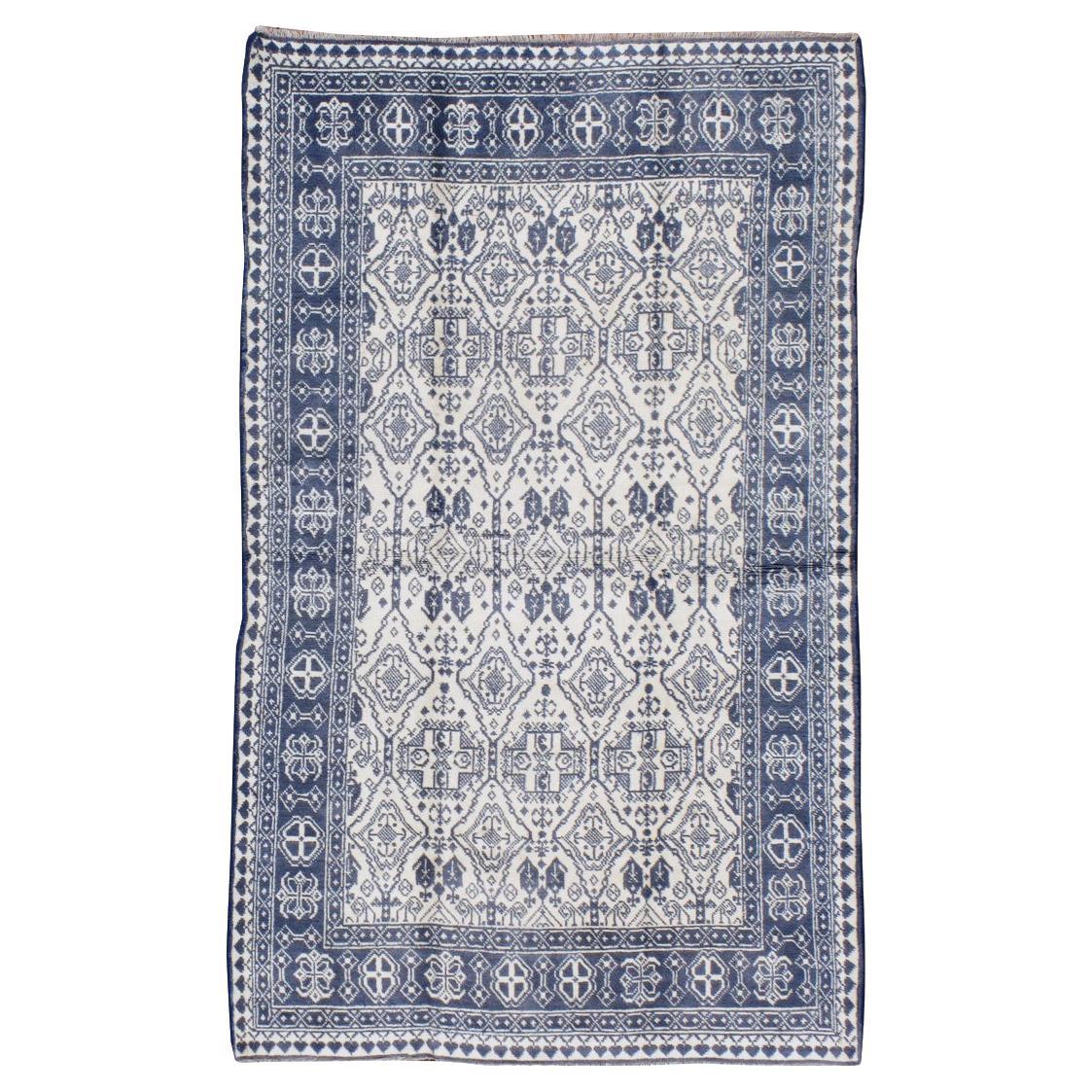 Alfombra vintage india Agra de algodón