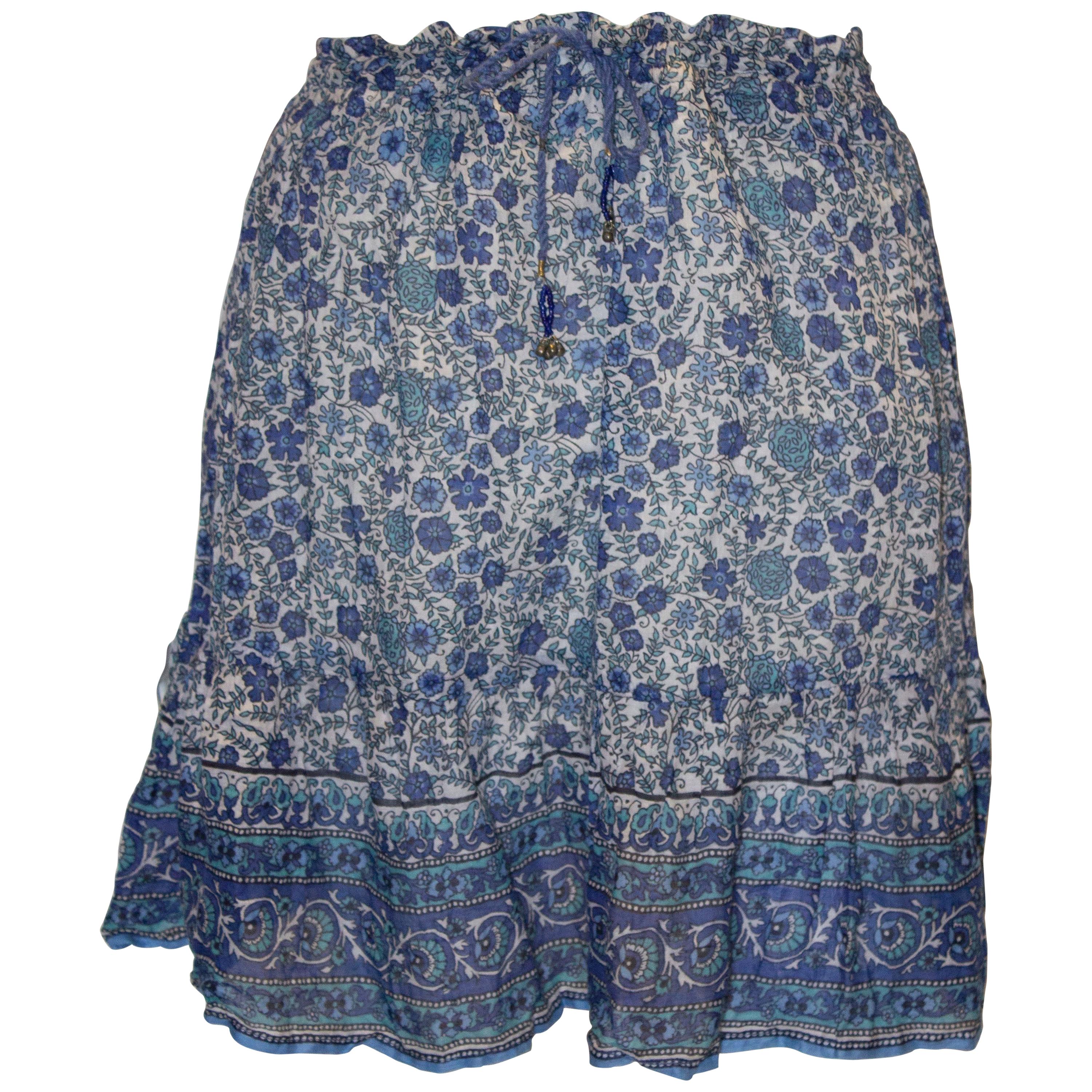 Vintage Indian Cotton Skirt For Sale