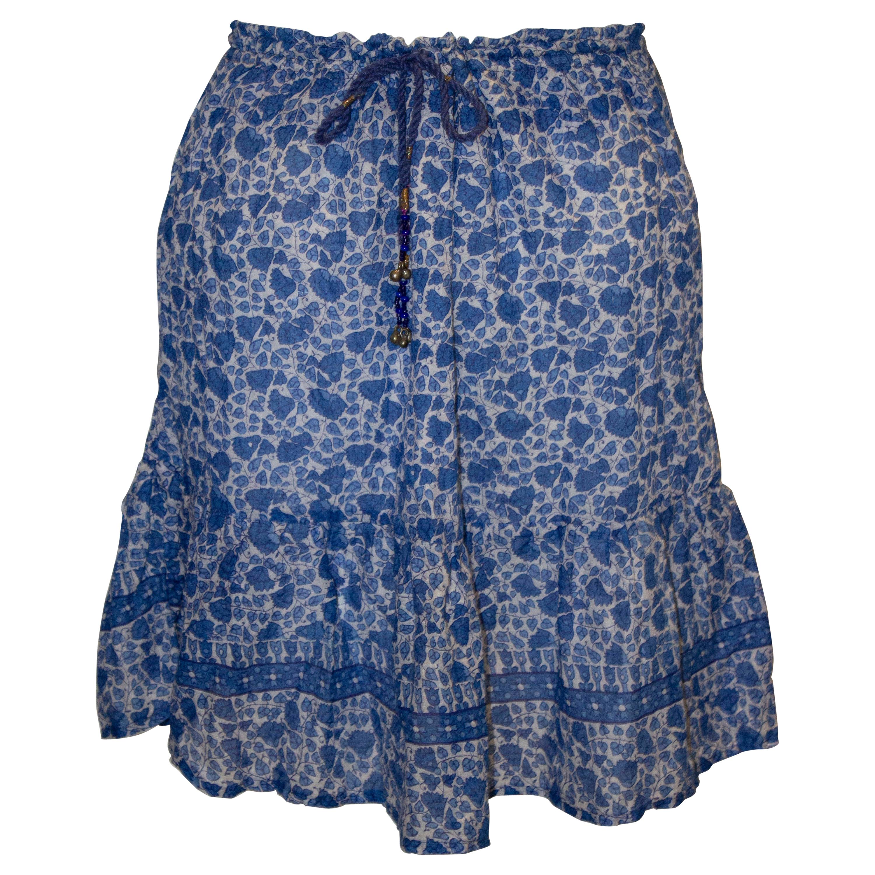Vintage Indian Cotton Summer Skirt