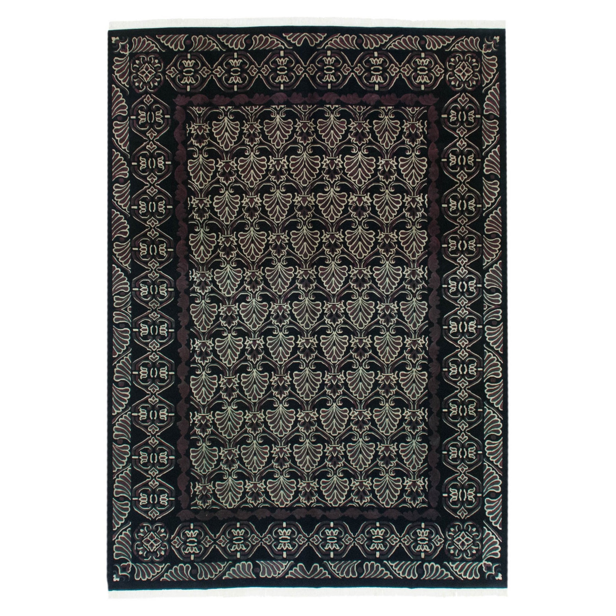 Alfombra india vintage de diseño damasco