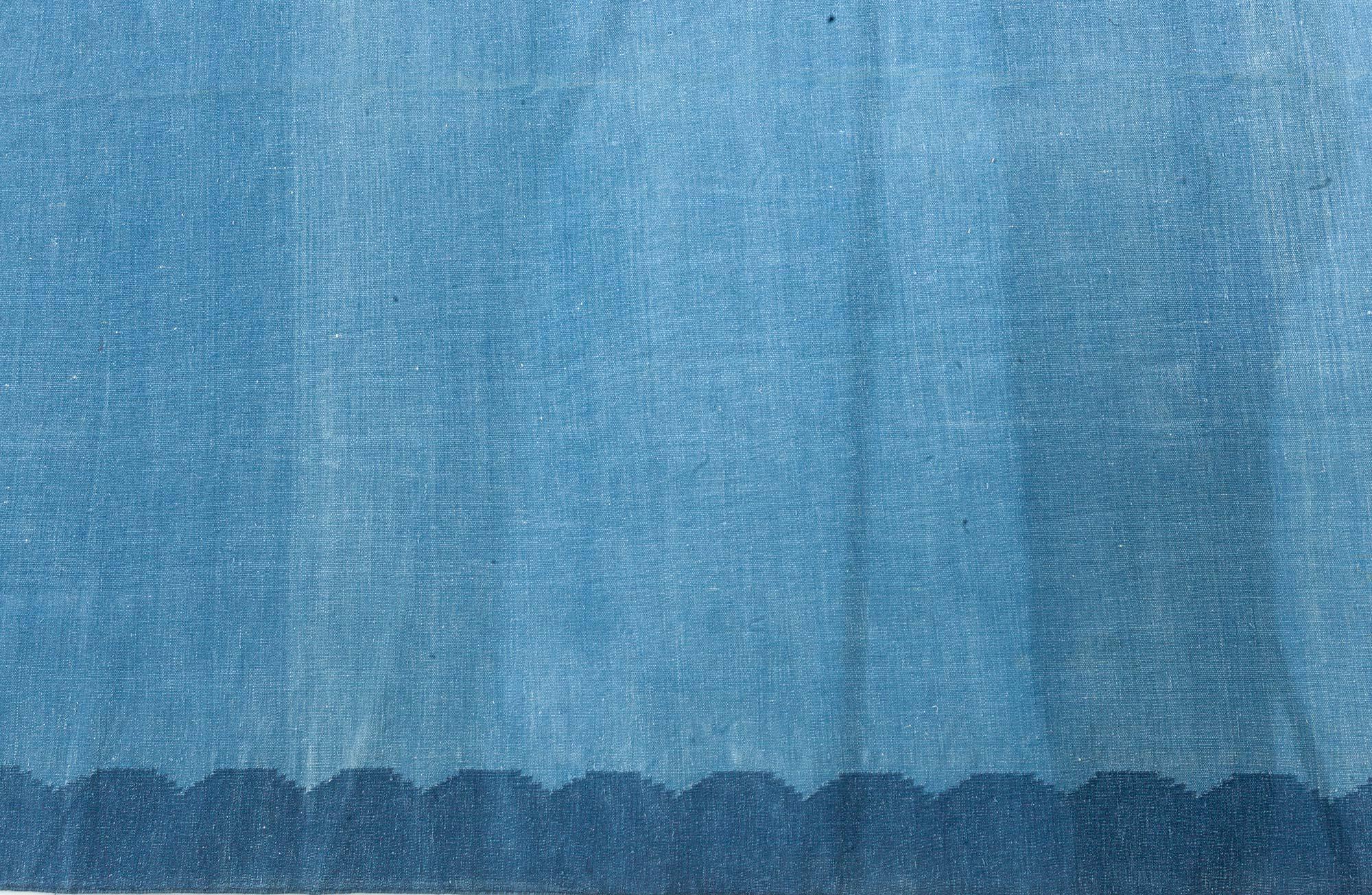 Vintage Indian Dhurrie blue rug
Size: 10'0