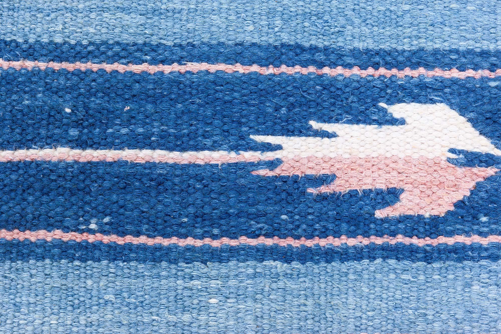 Tapis Dhurrie indien vintage Doris Leslie Blau
Taille : 8'10